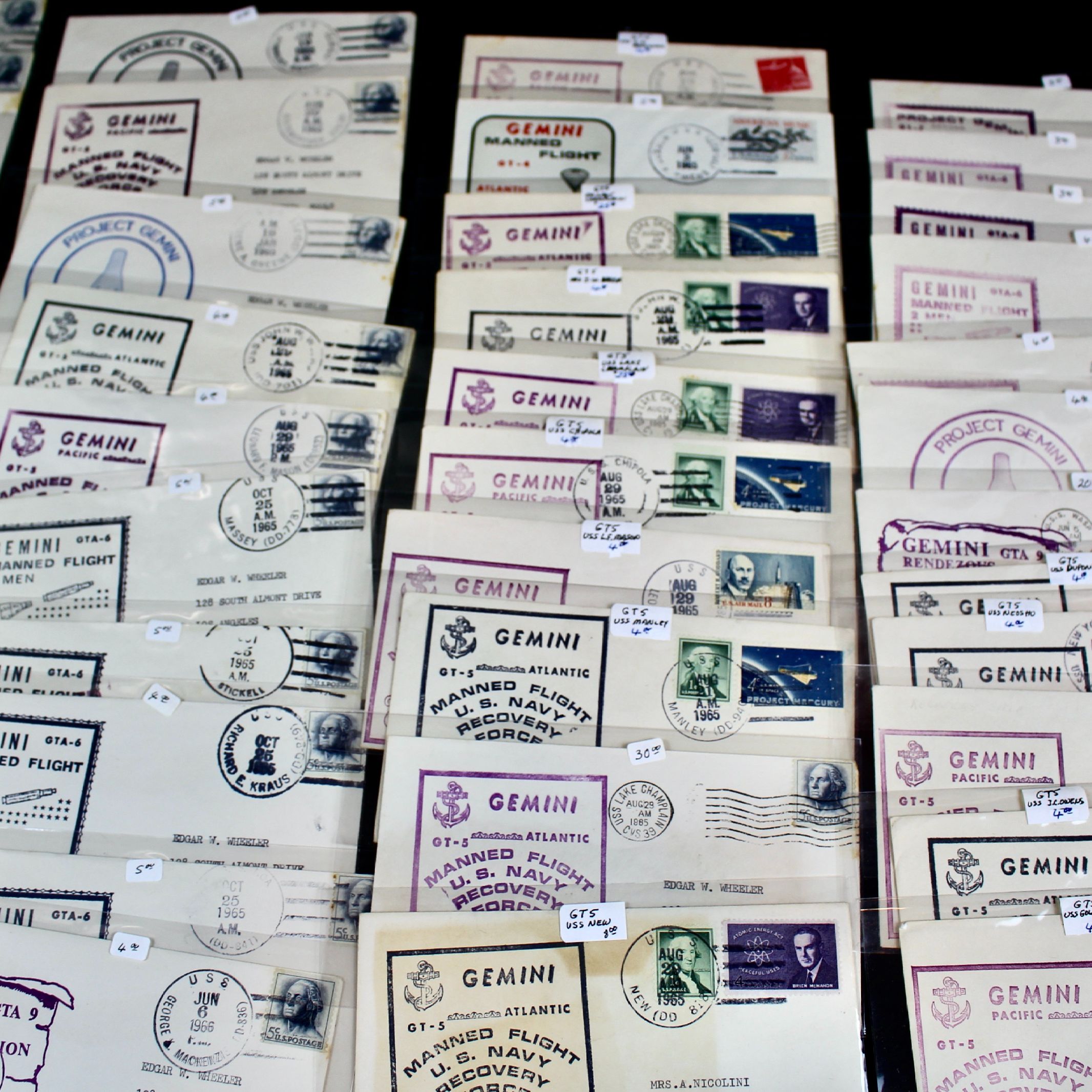 Fifty Scarce Gemini Manned Flight U.S. Navy Recovery Force Postal Covers