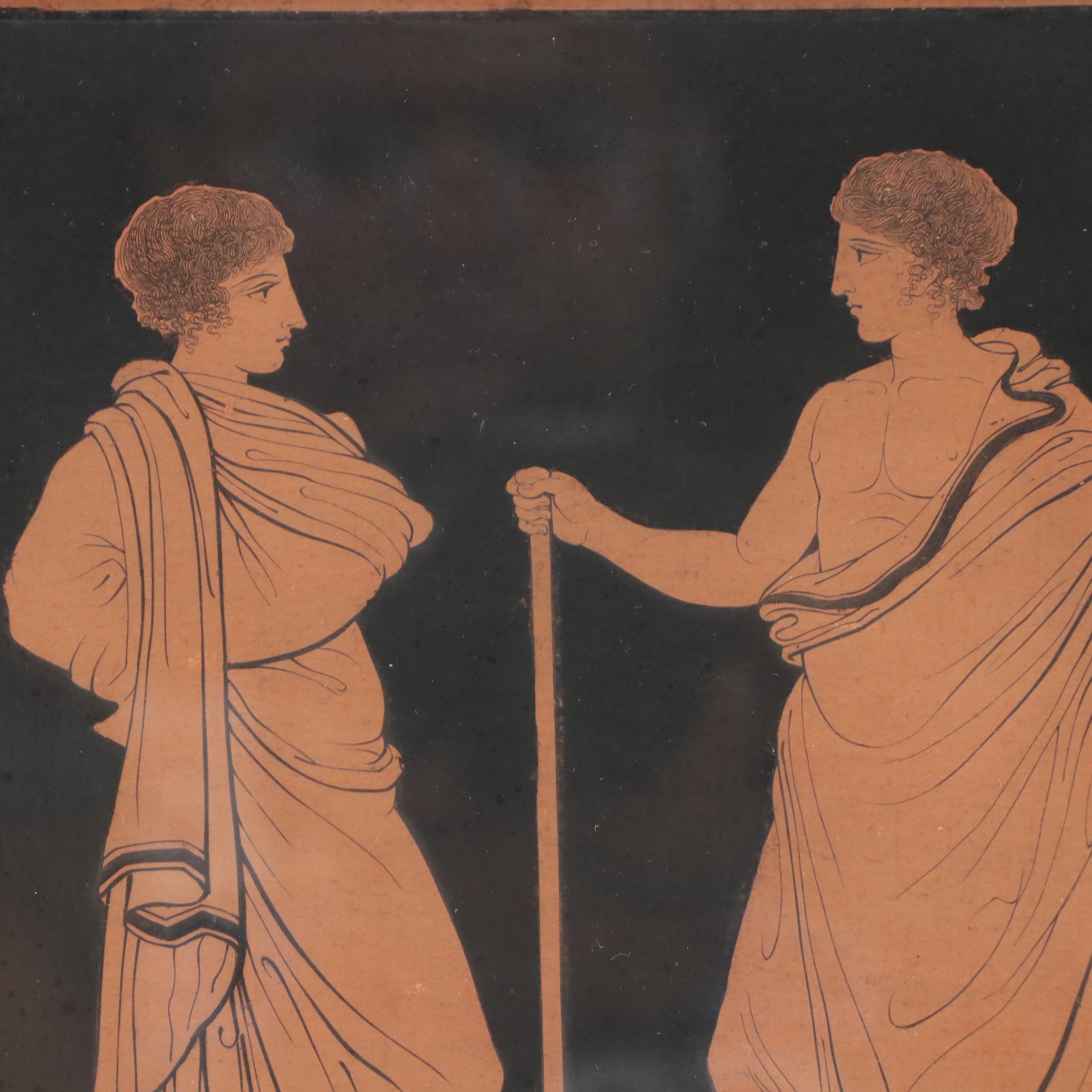 French Empire Angelo Clener Hand-Colored Engravings "Greek Vase Plates"