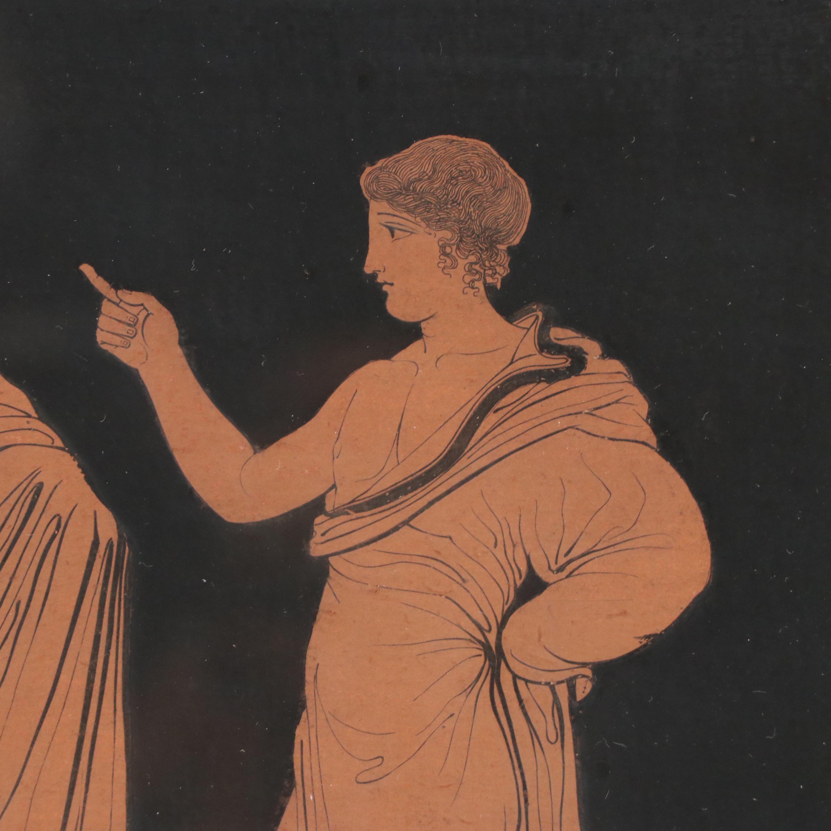 French Empire Angelo Clener Hand-Colored Engravings "Greek Vase Plates"