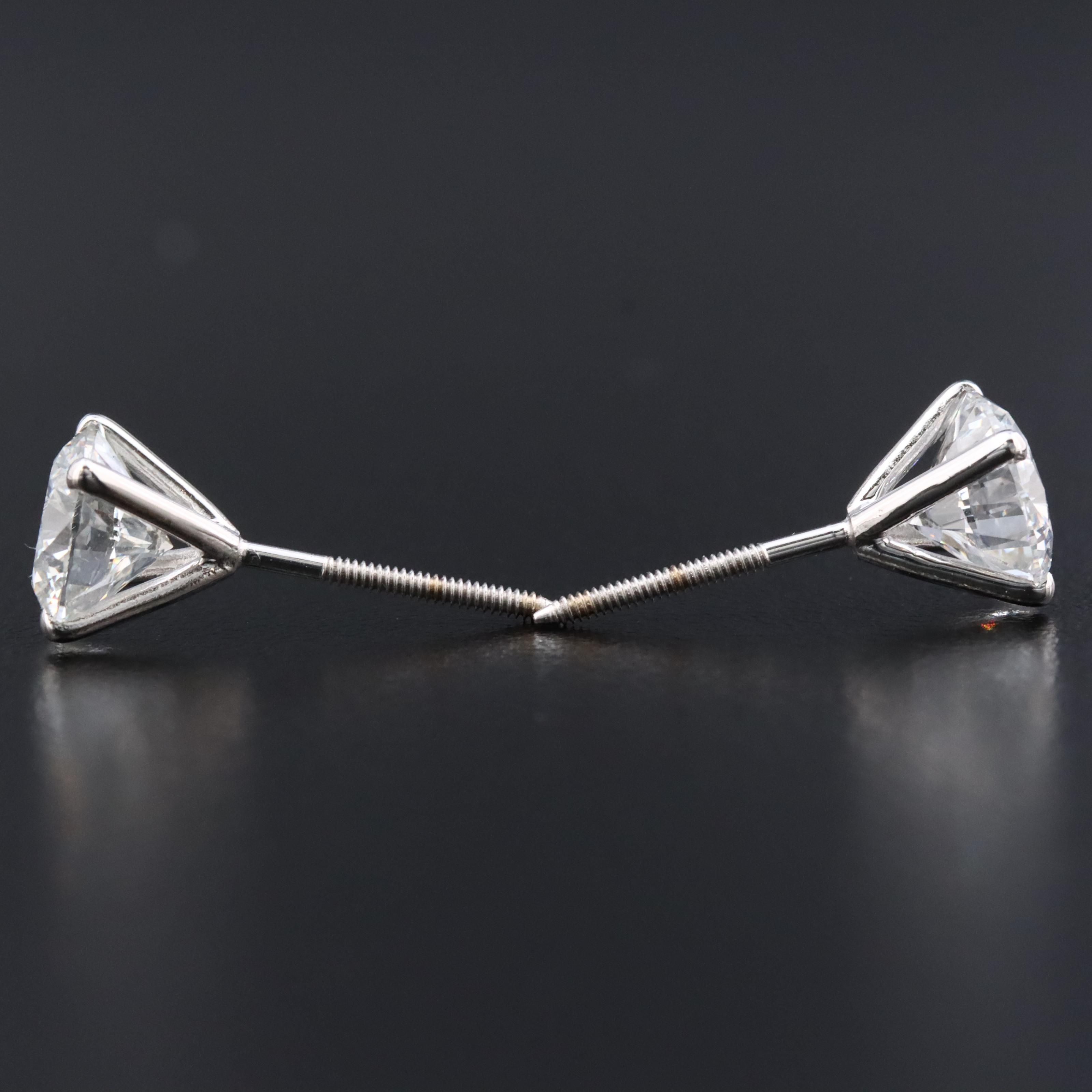 18K 3.01 CTW Lab Grown Diamond Martini Solitaire Earrings with IGI Report