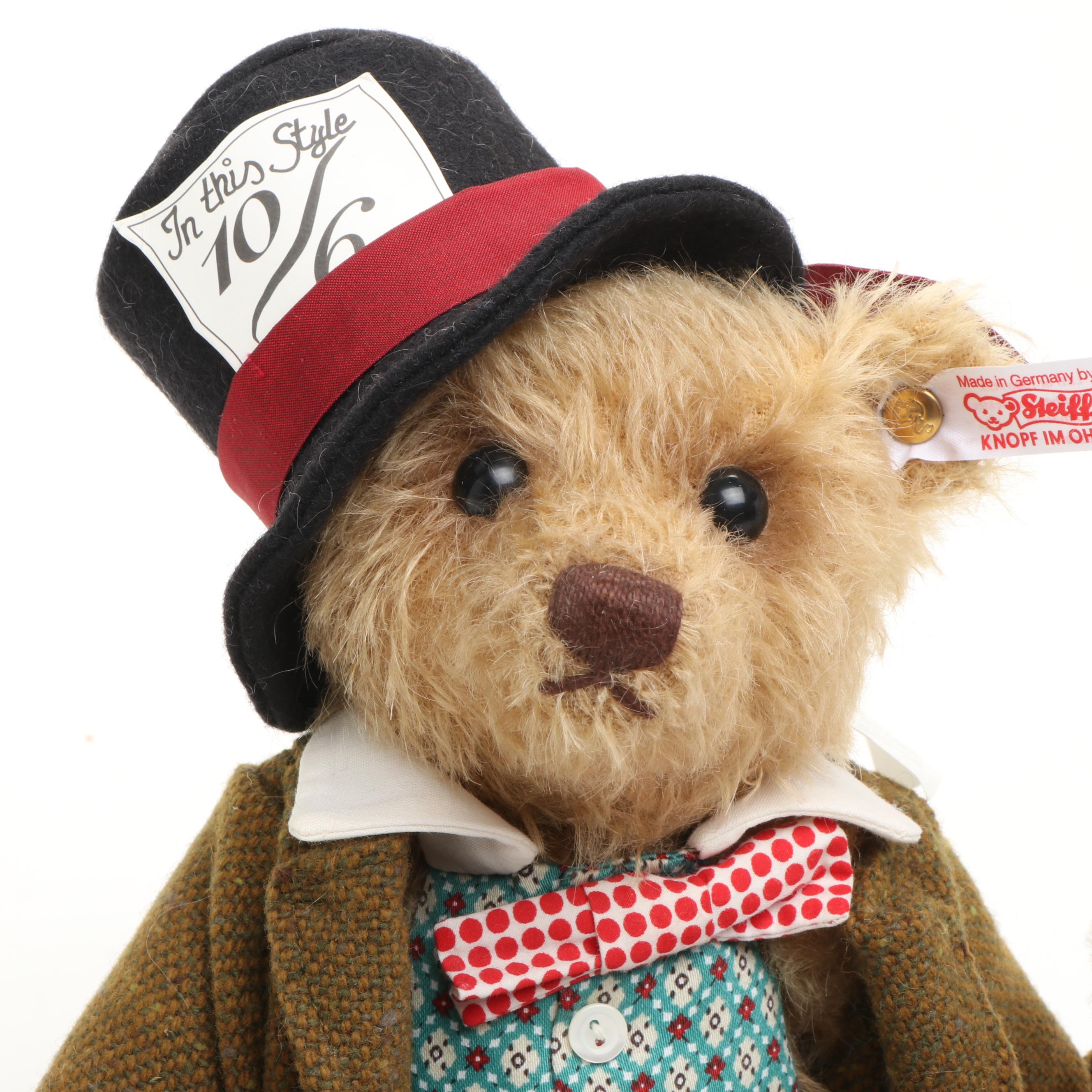 Steiff Limited Edition "Mad Hatter" Teddy Bear and Others with Hermann Bear