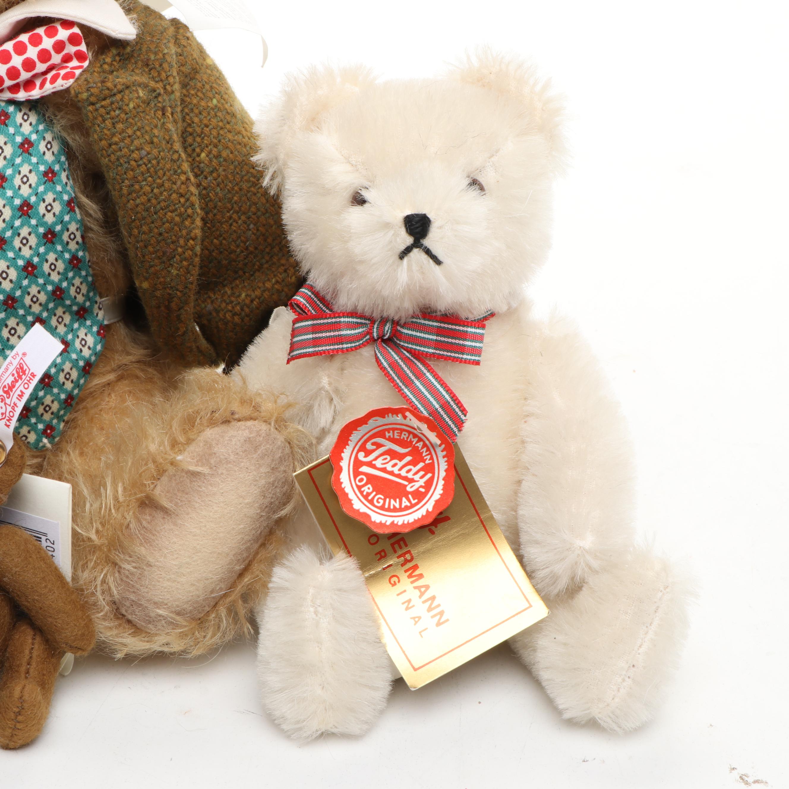 Steiff Limited Edition "Mad Hatter" Teddy Bear and Others with Hermann Bear