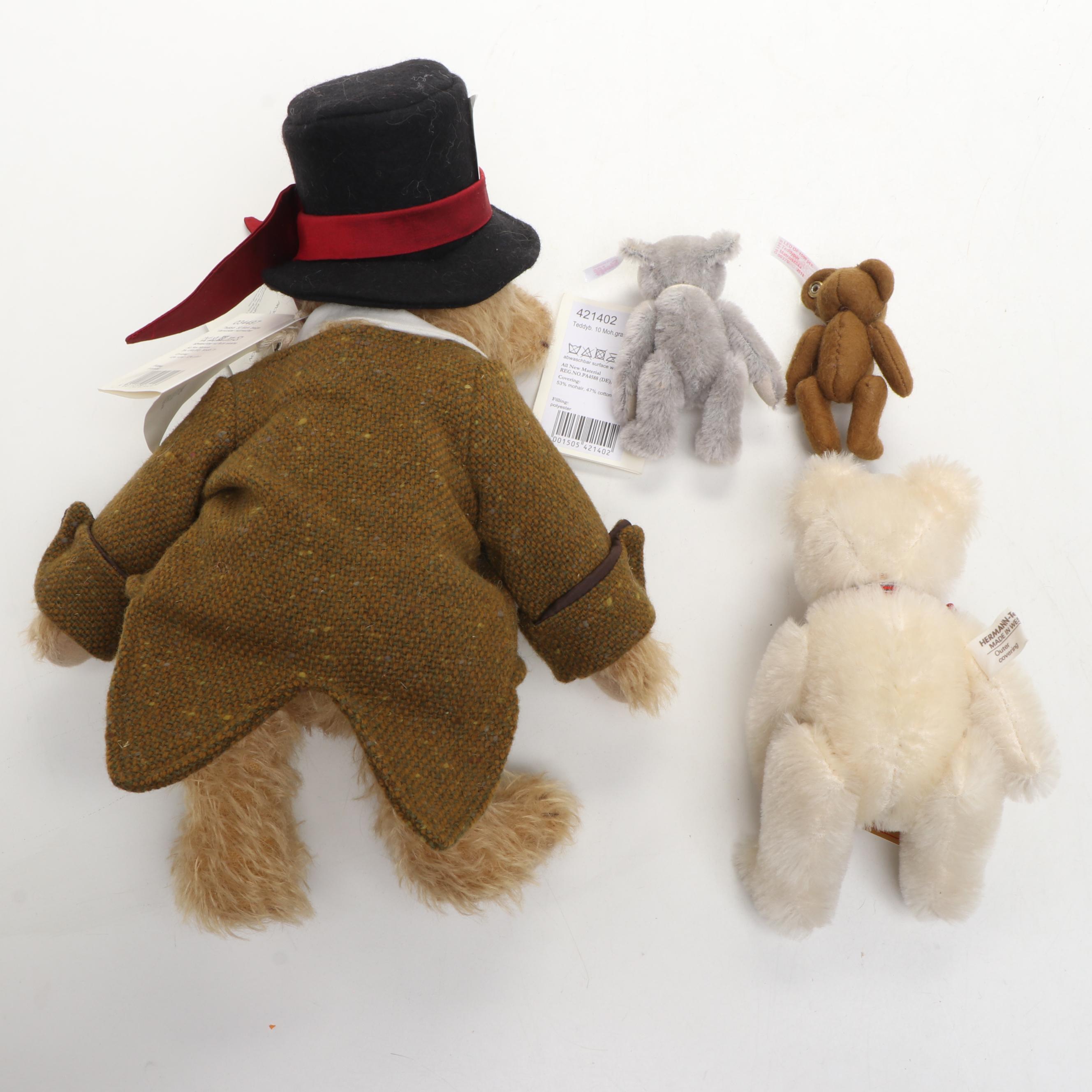 Steiff Limited Edition "Mad Hatter" Teddy Bear and Others with Hermann Bear