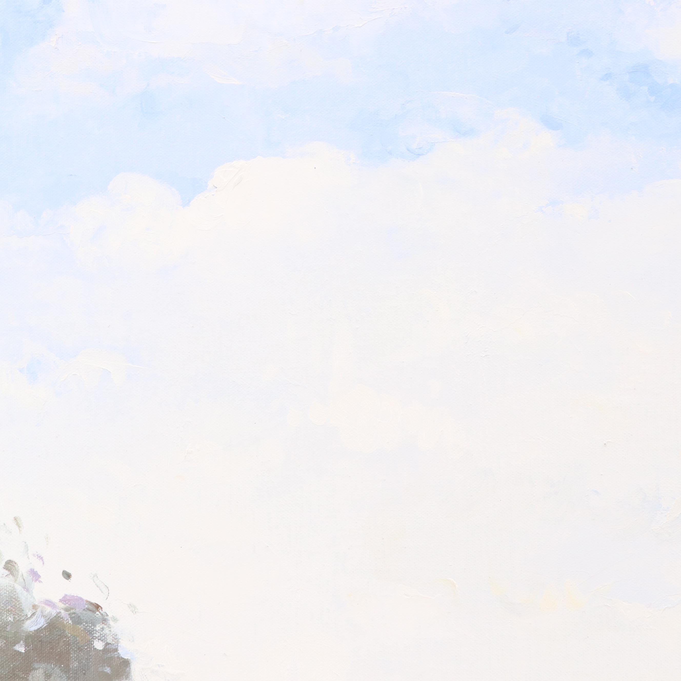 Henri Dupre Impressionist Oil Painting of Bay Watchers in the Park, 20th C.