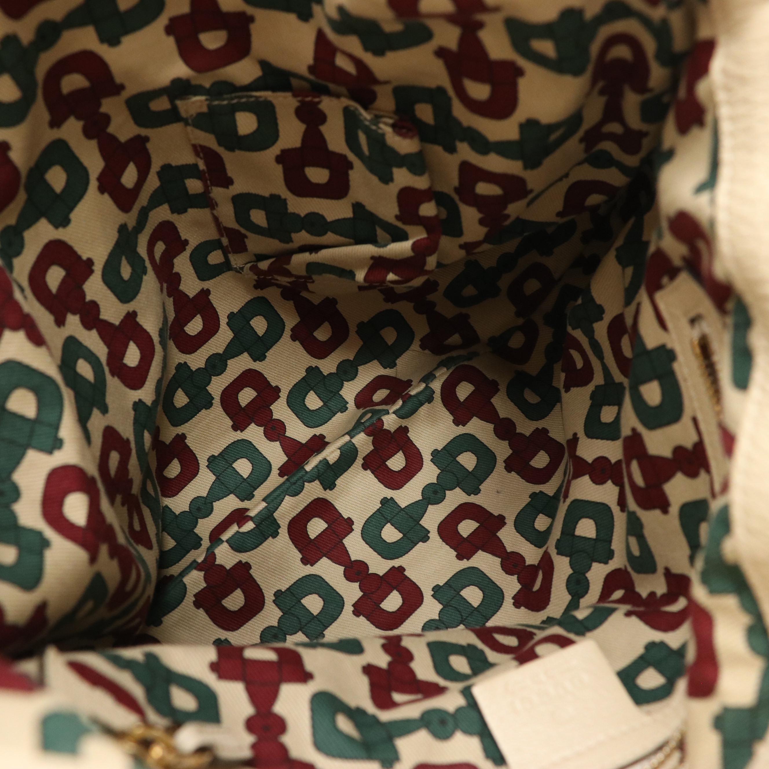 Gucci Indy Two-Way Hobo Bag in Off-White Smooth and Guccissima Leather