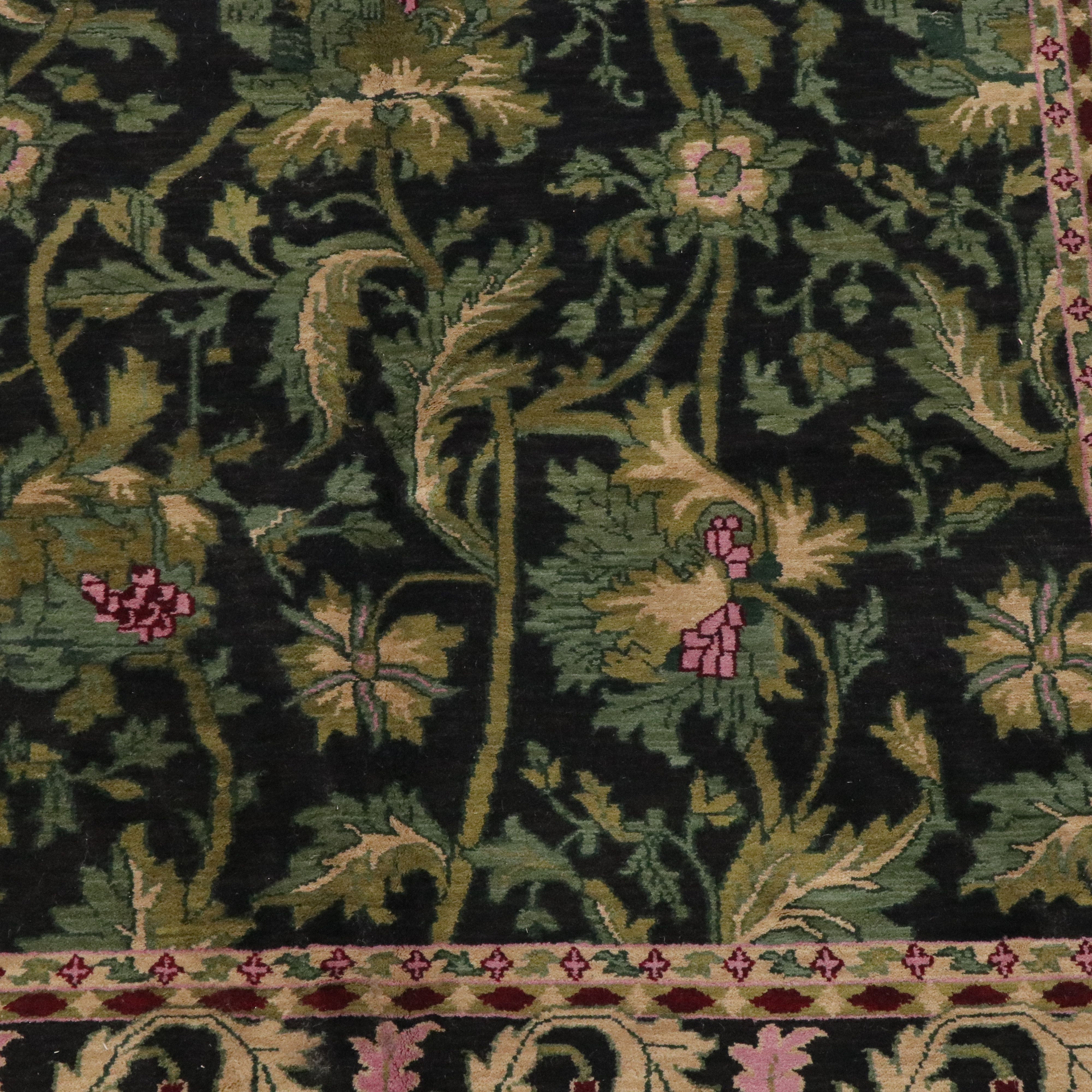 7'11 x 10'3 Hand-Knotted Indian Area Rug