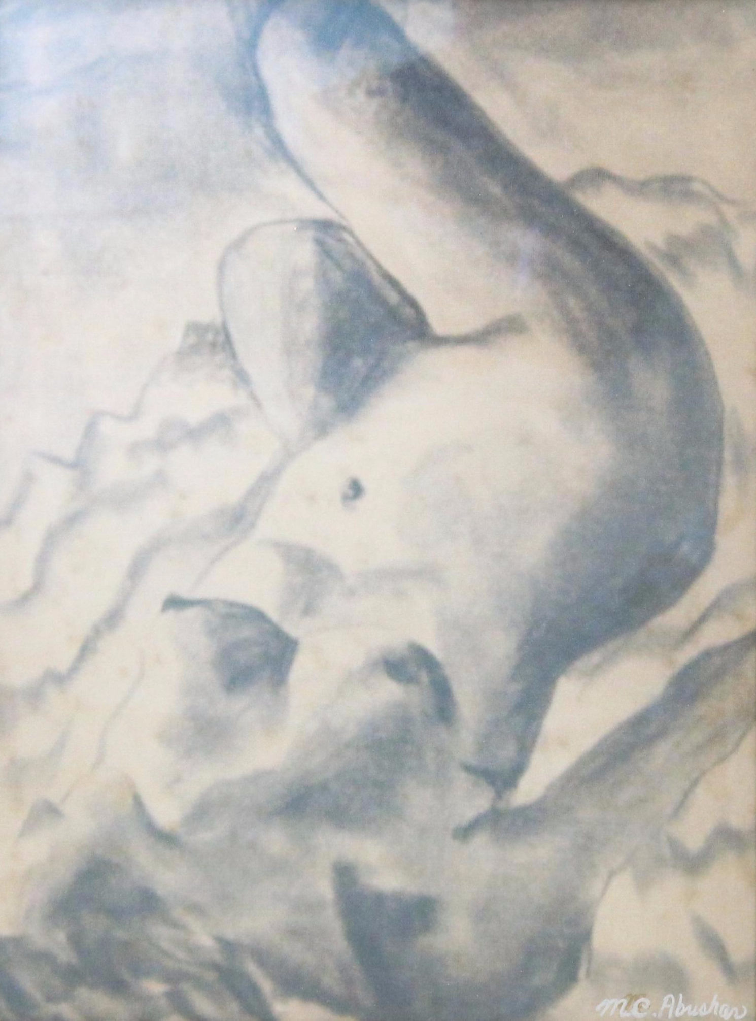 M.C. Abushar Figural Giclée on Canvas of Female Nude