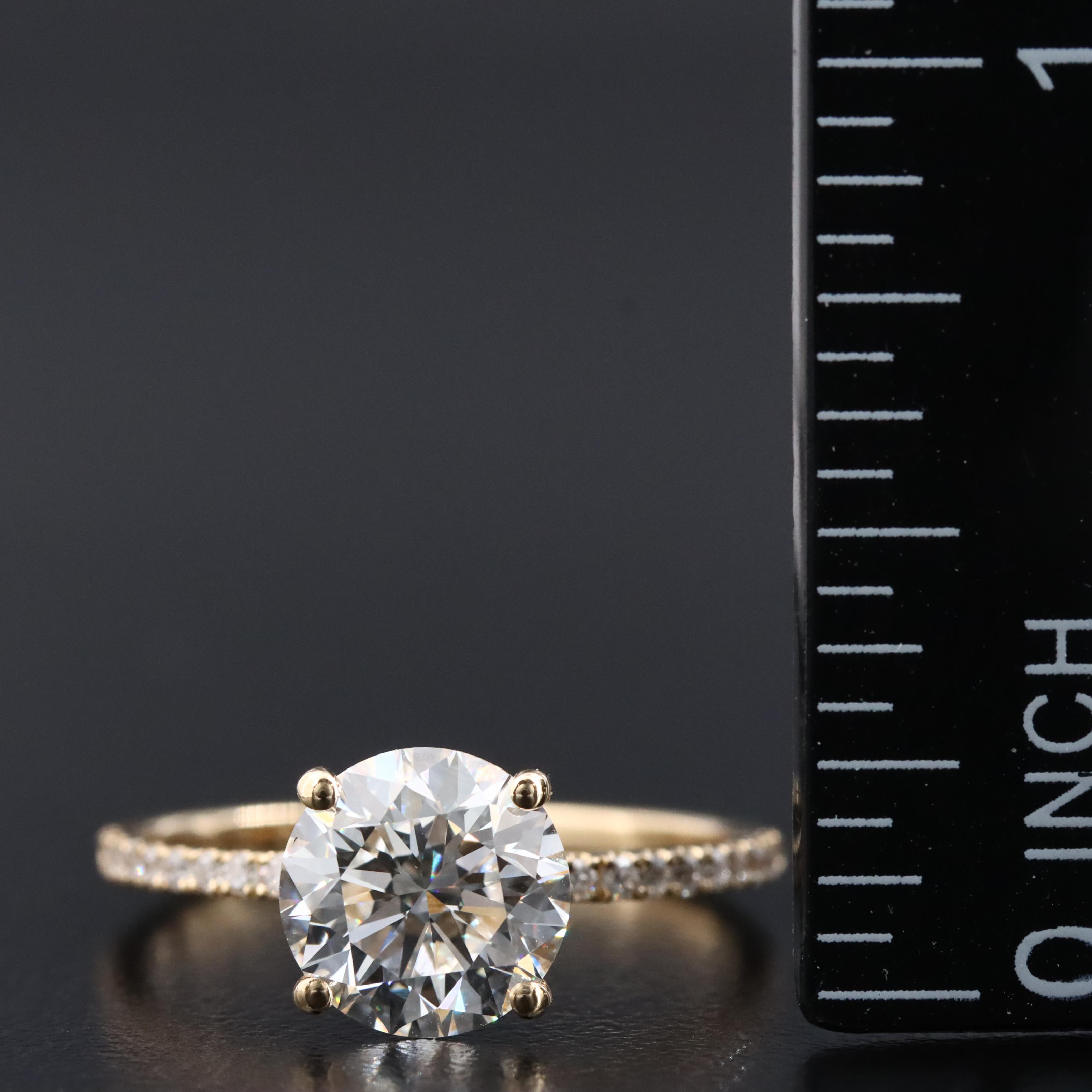 18K 2.20 CTW Lab Grown Diamond Ring with IGI Report