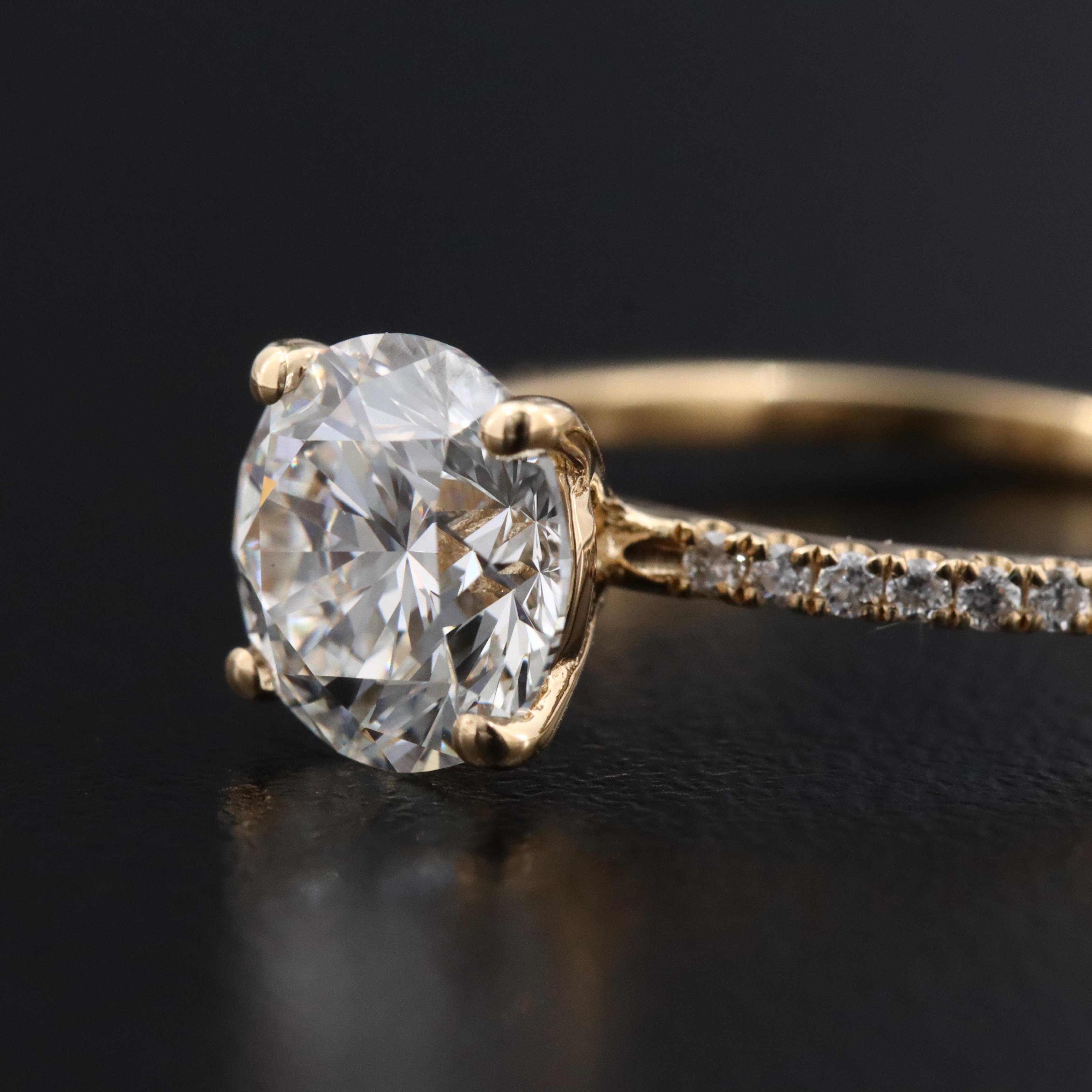 18K 2.20 CTW Lab Grown Diamond Ring with IGI Report