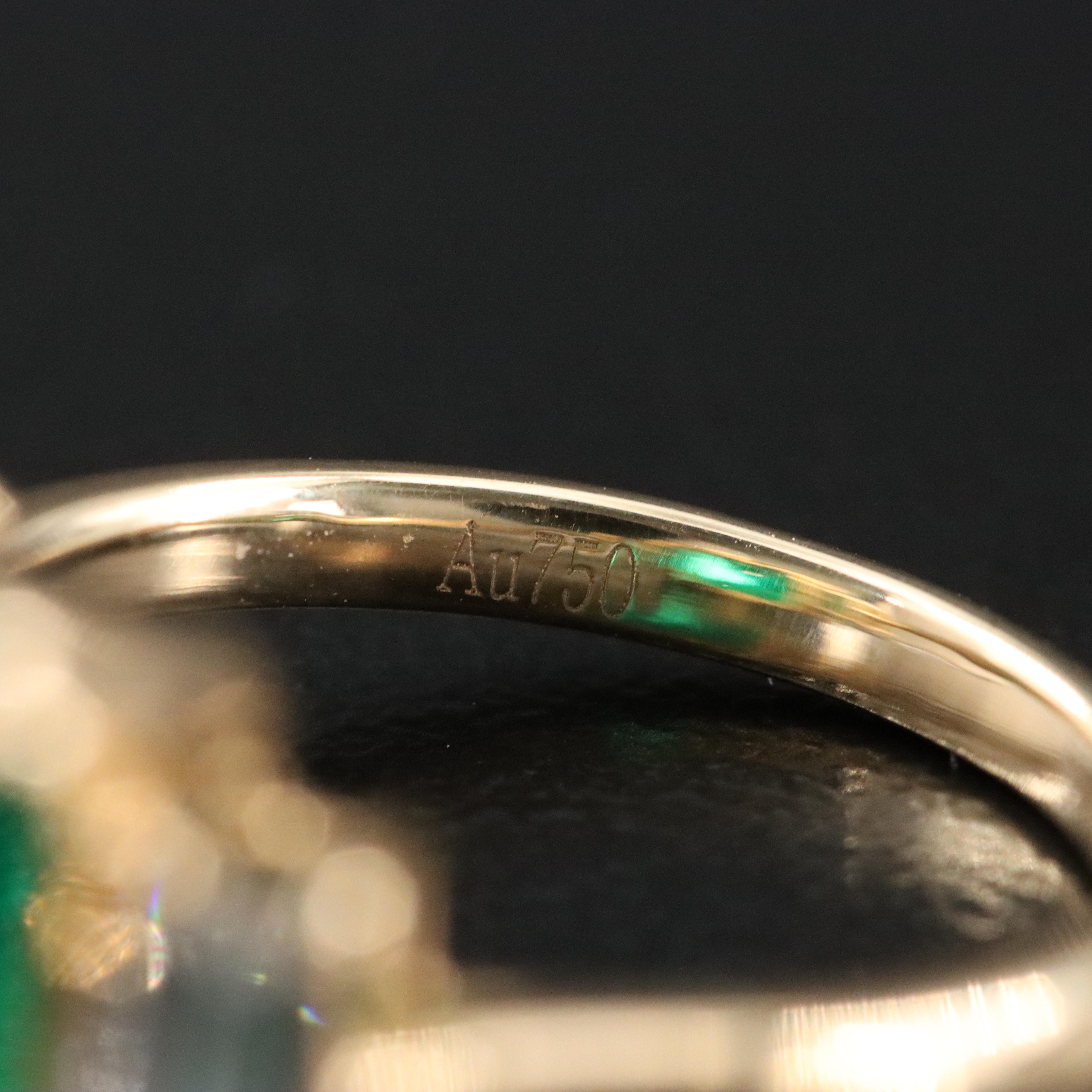 18K Emerald and Lab Grown Diamond Ring
