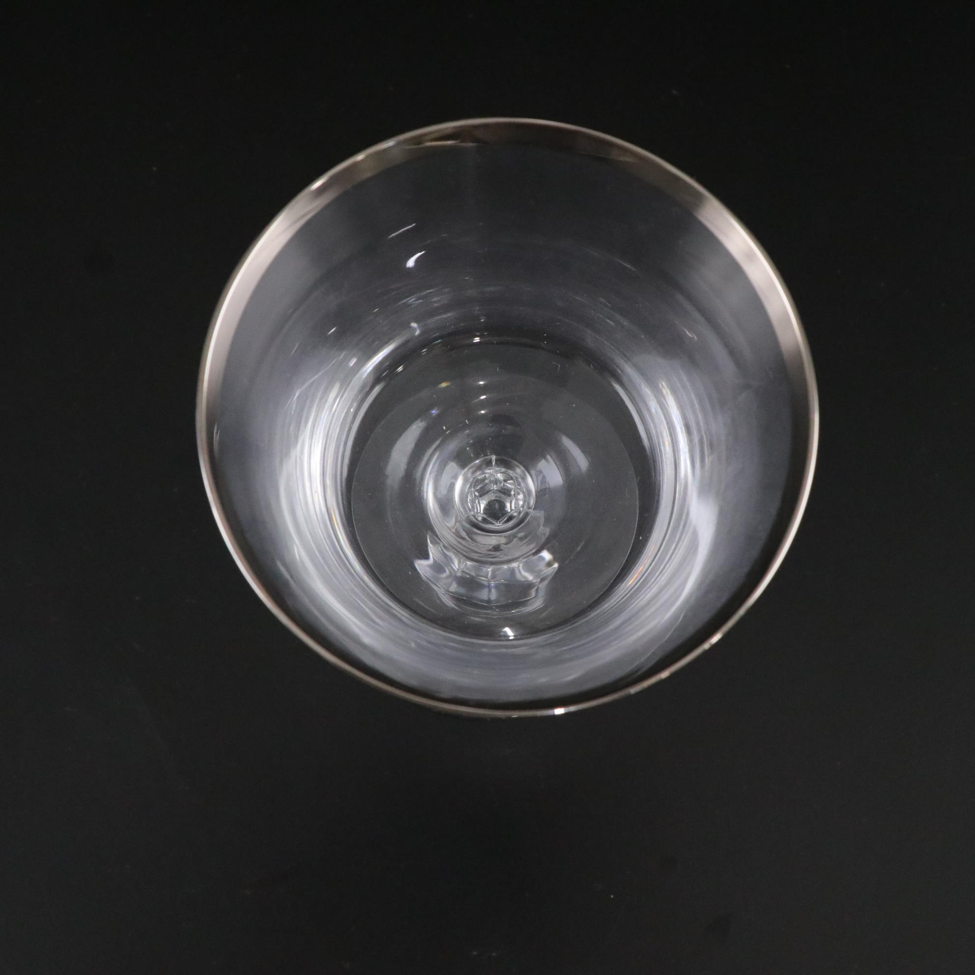 Fostoria "Sheffield" Platinum Rimmed Champagne Coupes, Iced Tea & More Stemware