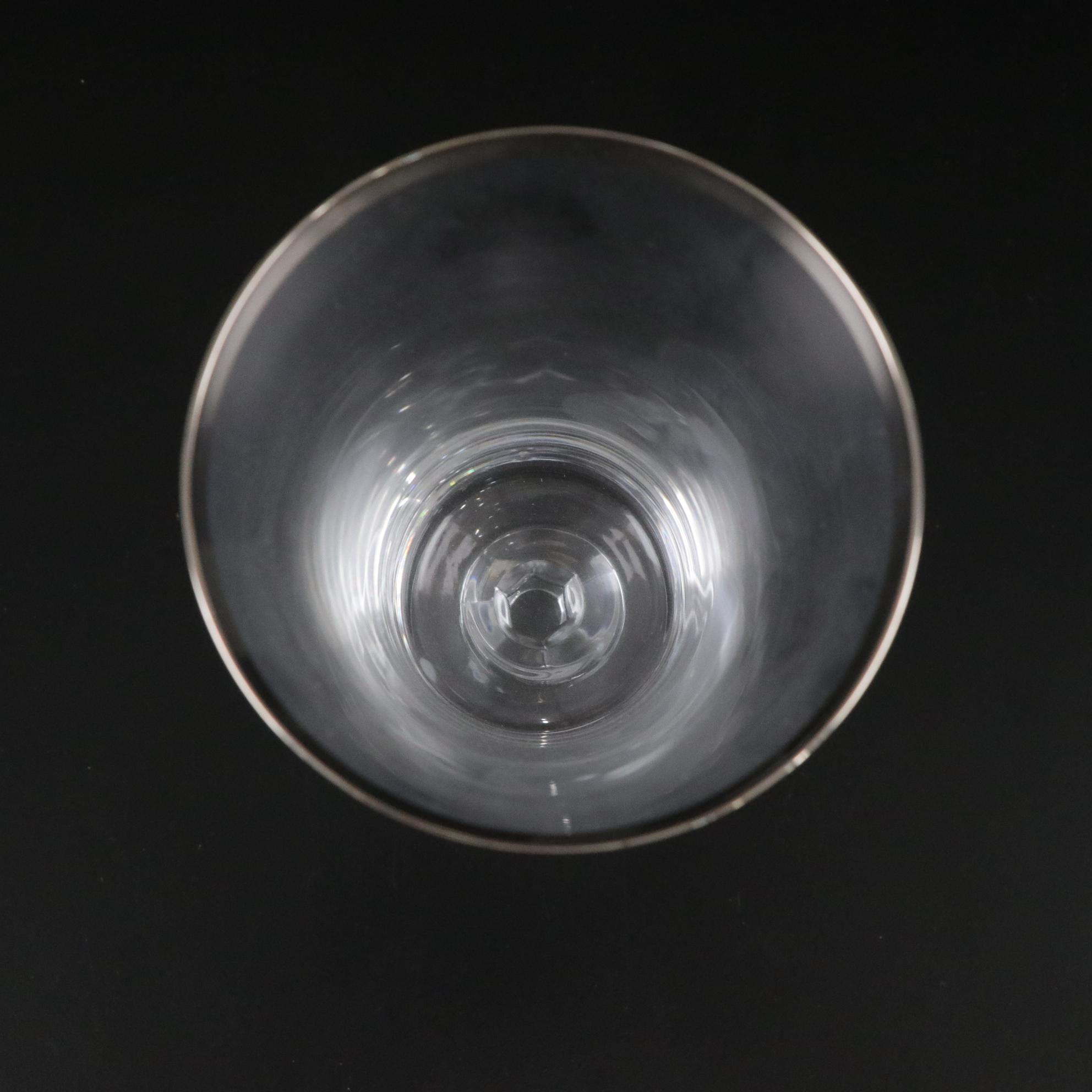 Fostoria "Sheffield" Platinum Rimmed Champagne Coupes, Iced Tea & More Stemware