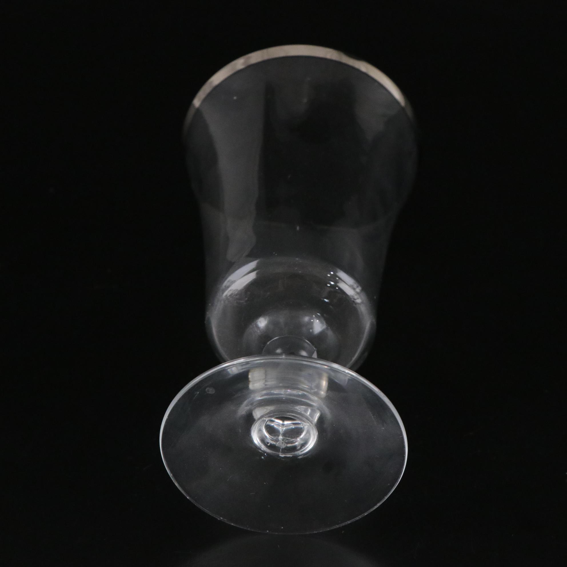 Fostoria "Sheffield" Platinum Rimmed Champagne Coupes, Iced Tea & More Stemware