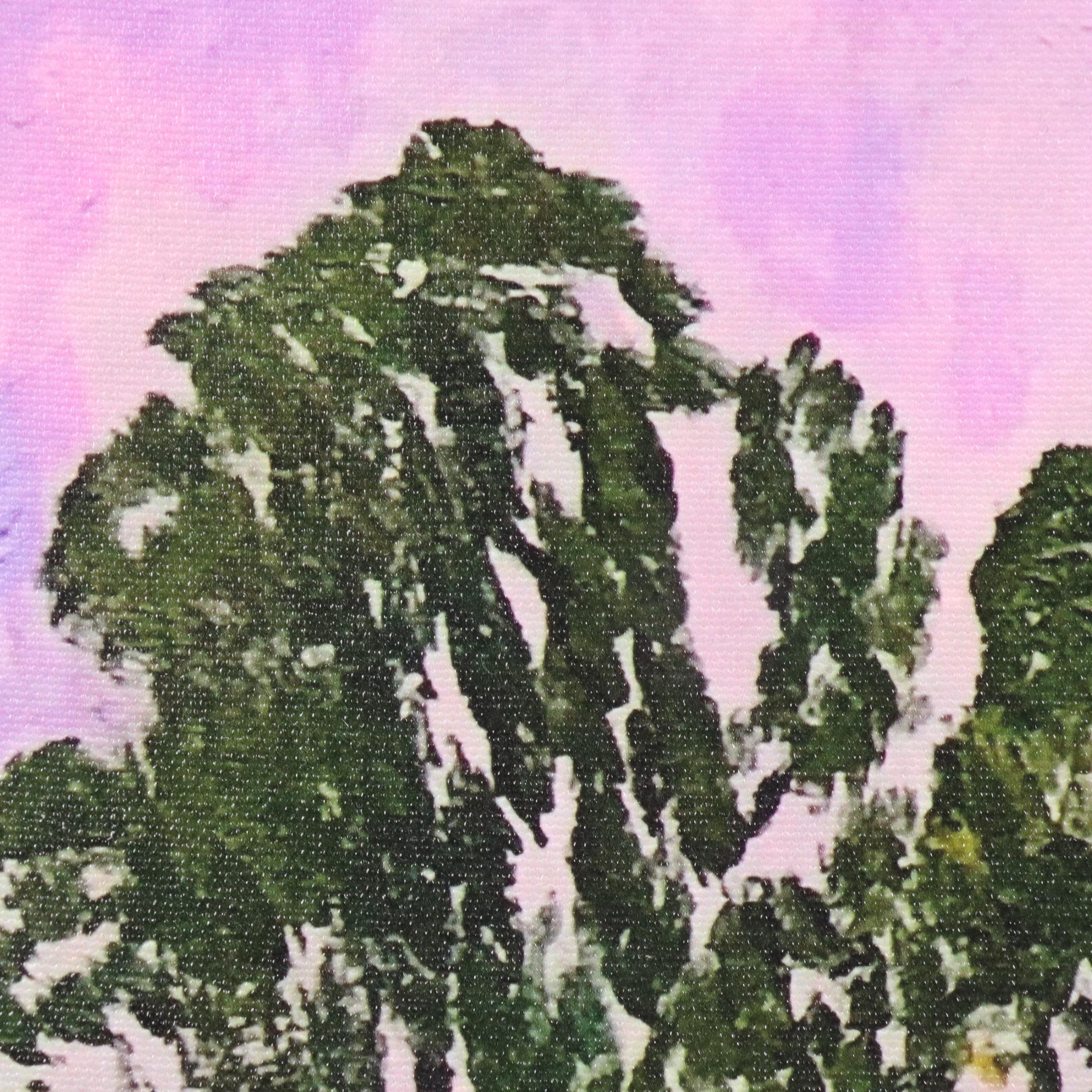 M.C. Abushar Landscape Giclée on Canvas of House Seen Through Trees