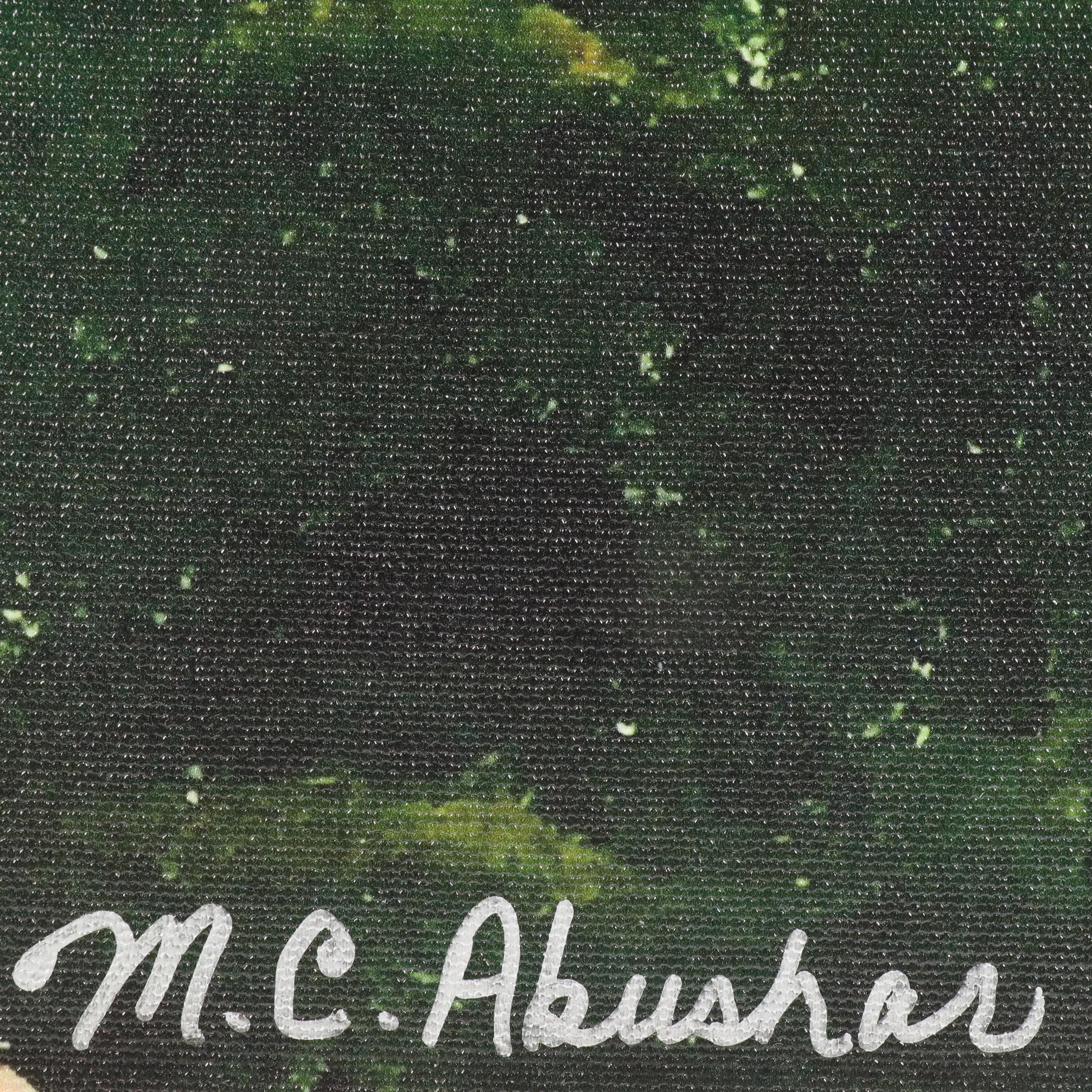 M.C. Abushar Landscape Giclée on Canvas of House Seen Through Trees