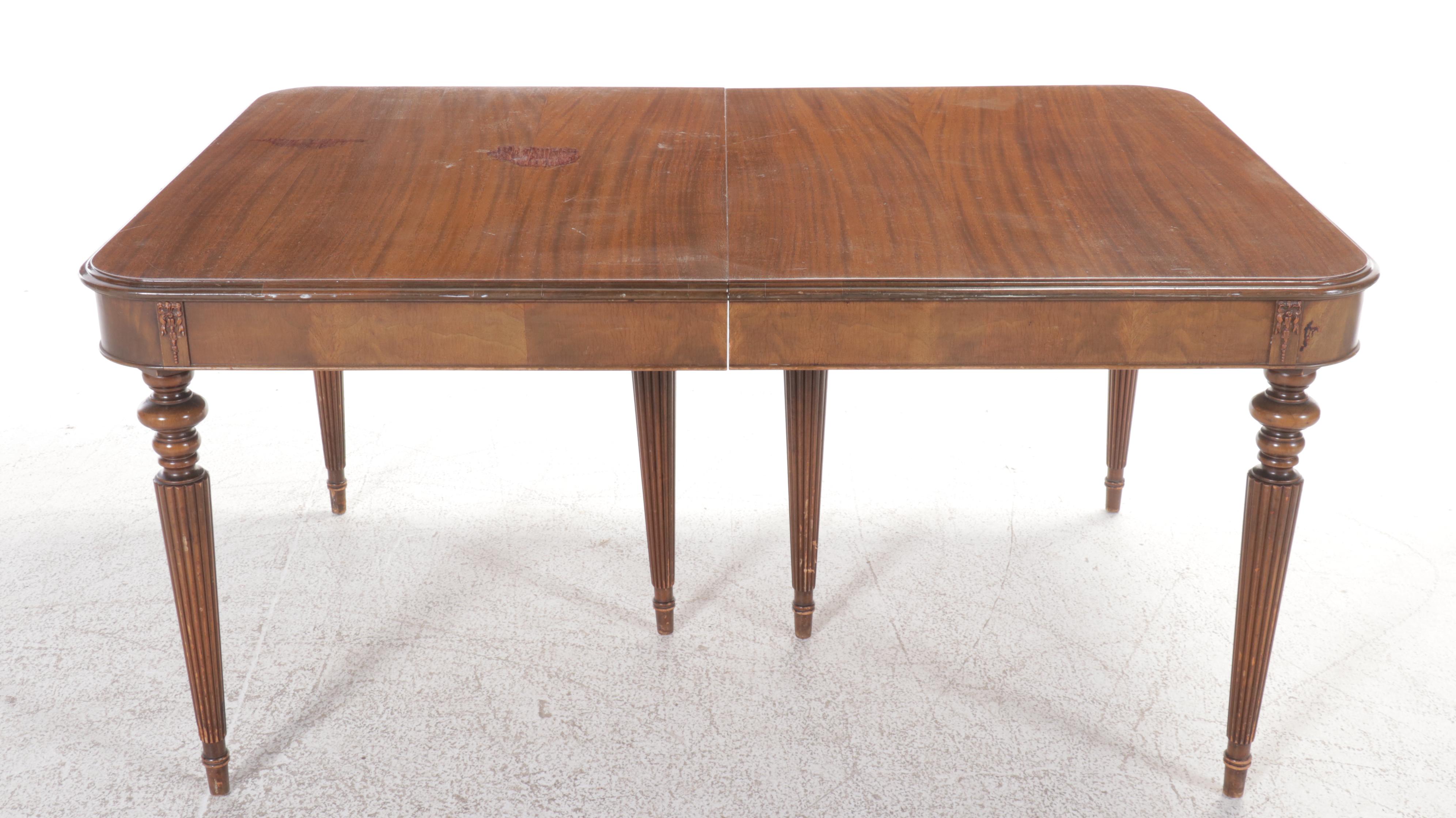 Hepplewhite Style Seven Piece Walnut Dining Set