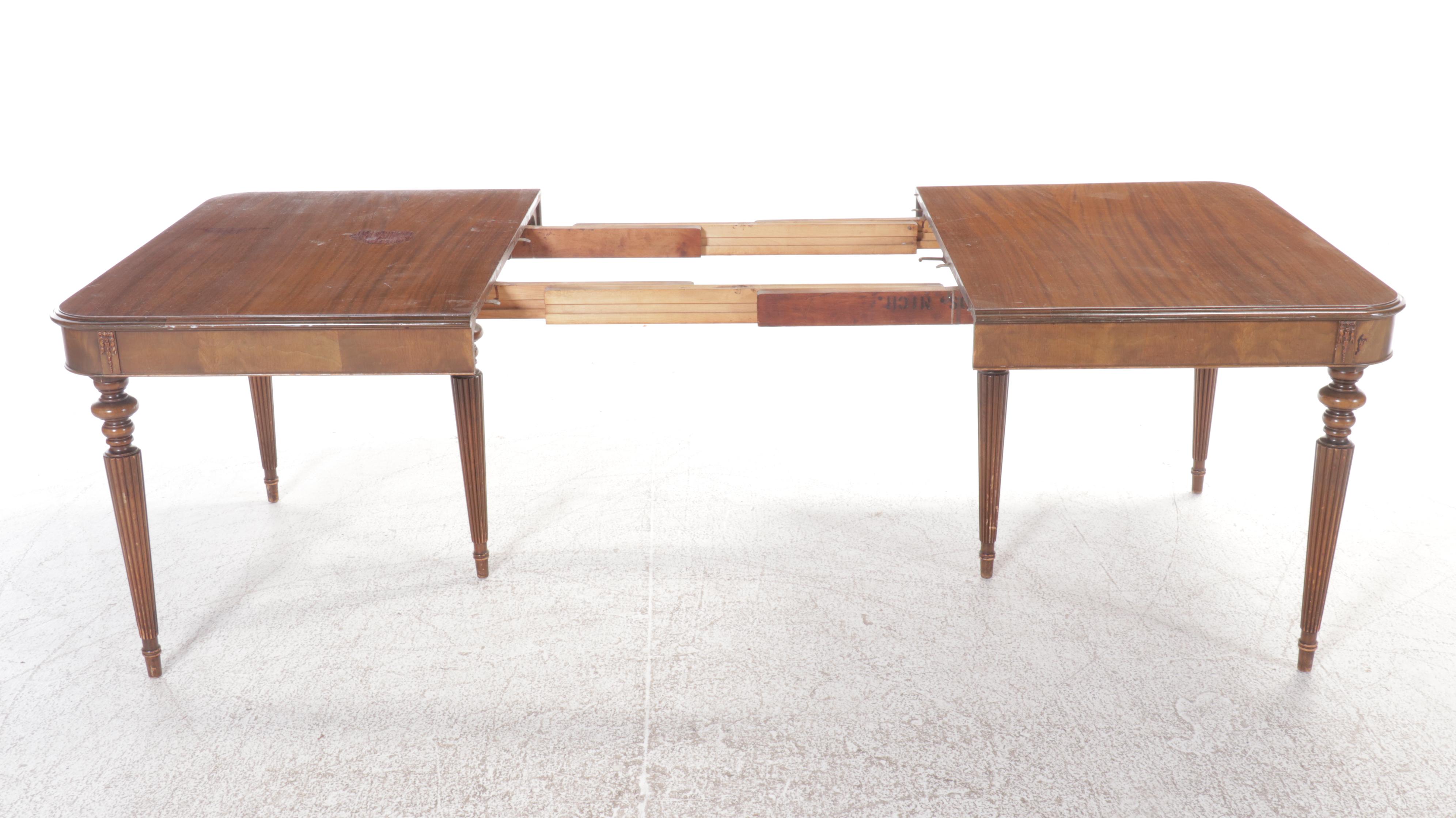 Hepplewhite Style Seven Piece Walnut Dining Set