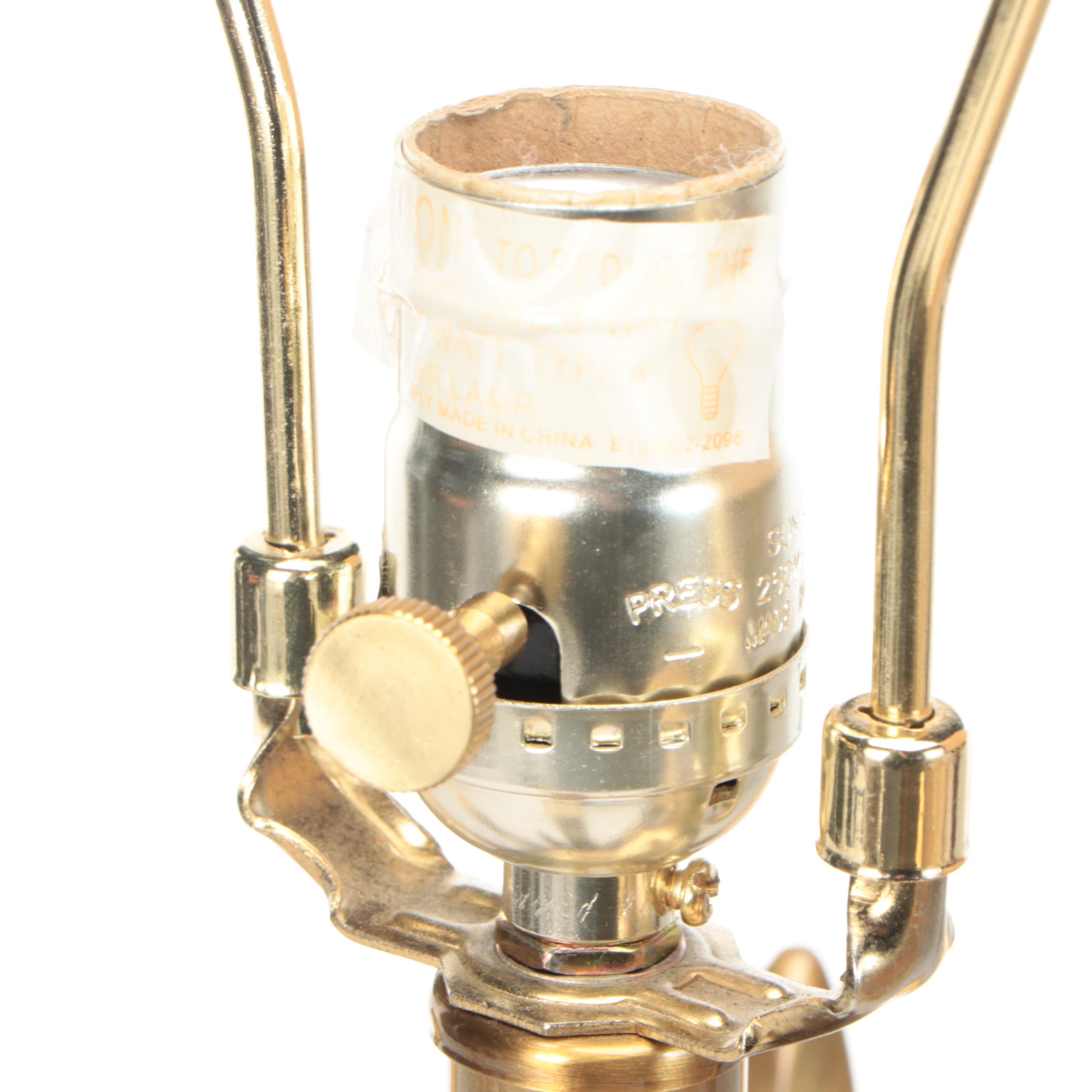 Maison Charles Style Brushed Brass Palm Leaf Table Lamps with Custom Silk Shades