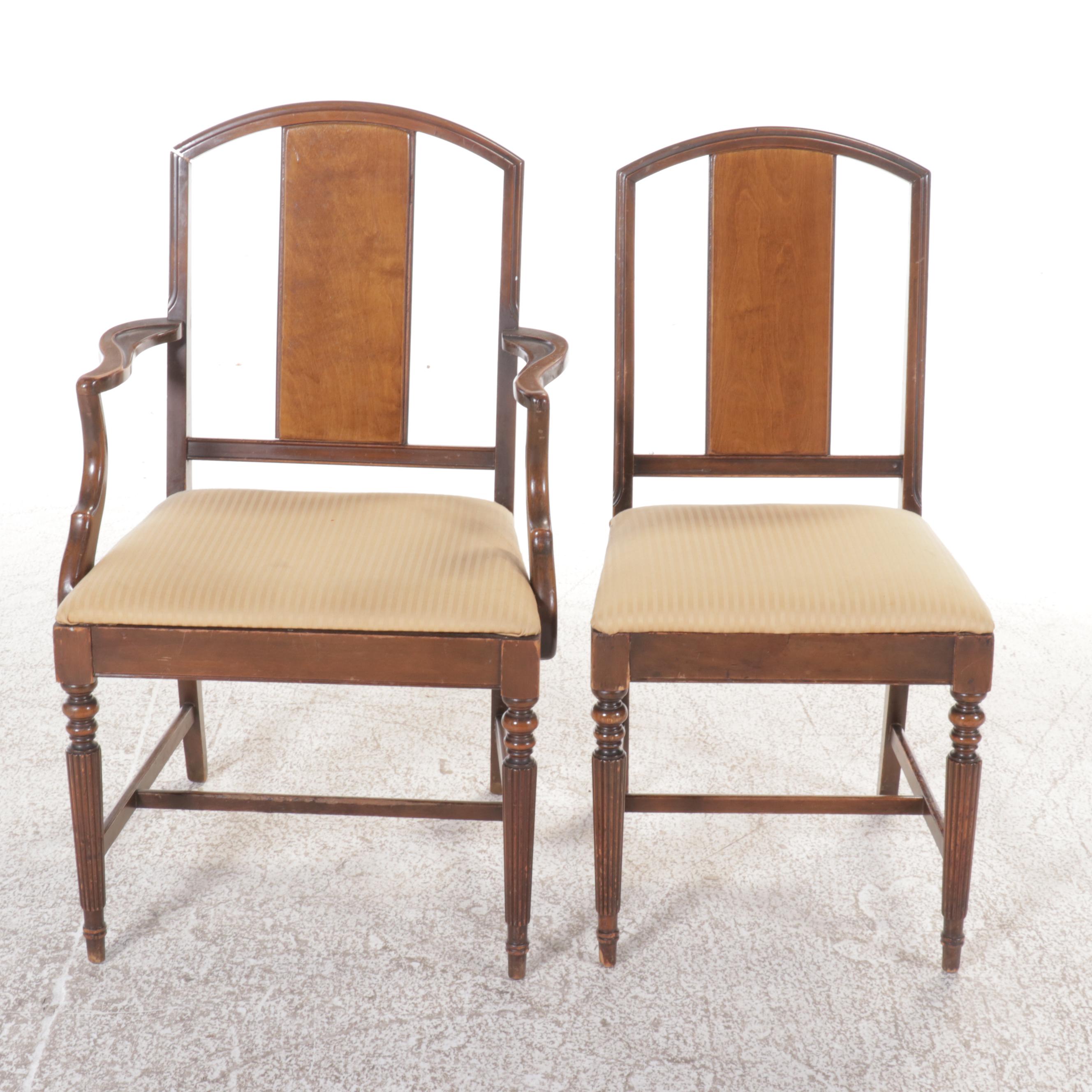 Hepplewhite Style Seven Piece Walnut Dining Set