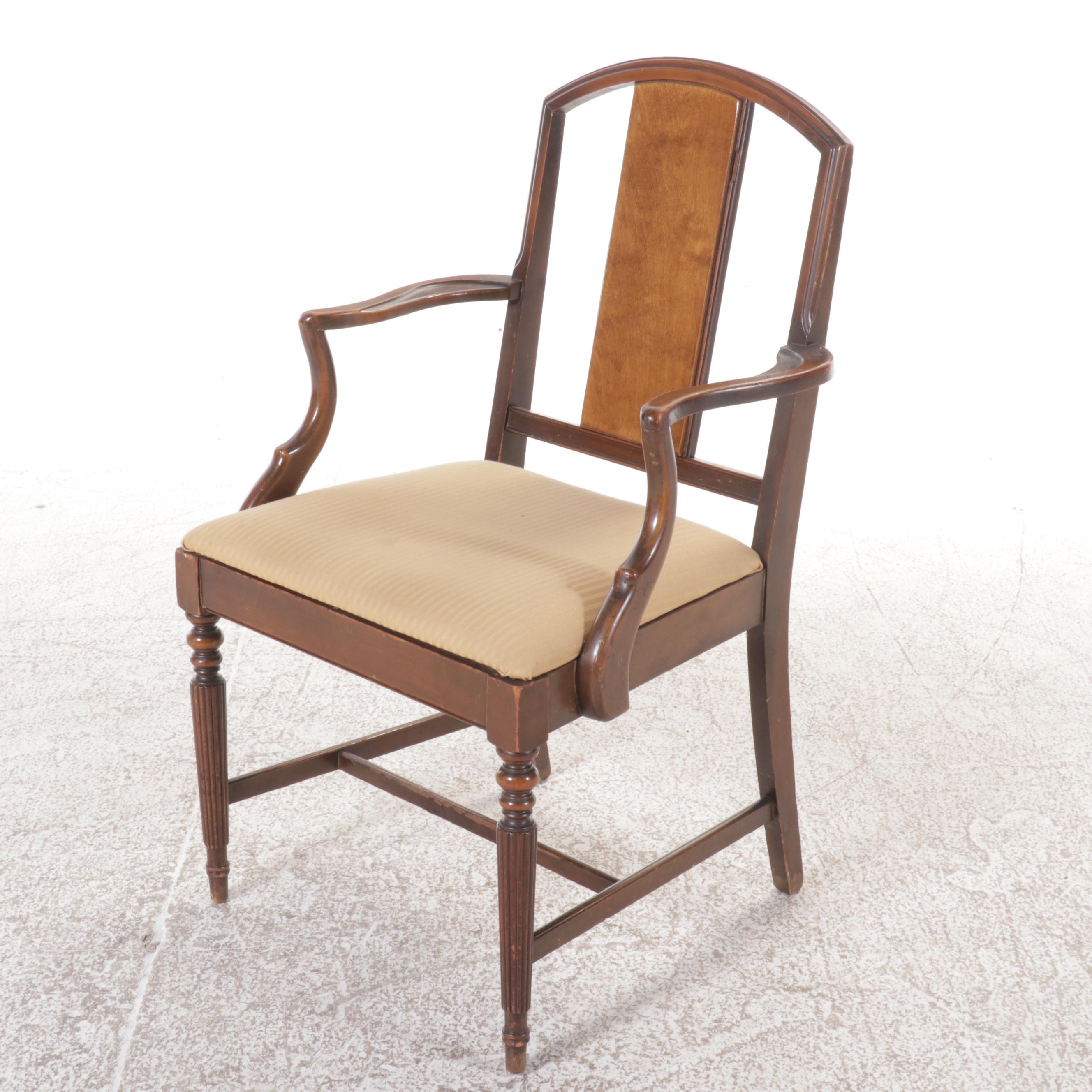 Hepplewhite Style Seven Piece Walnut Dining Set