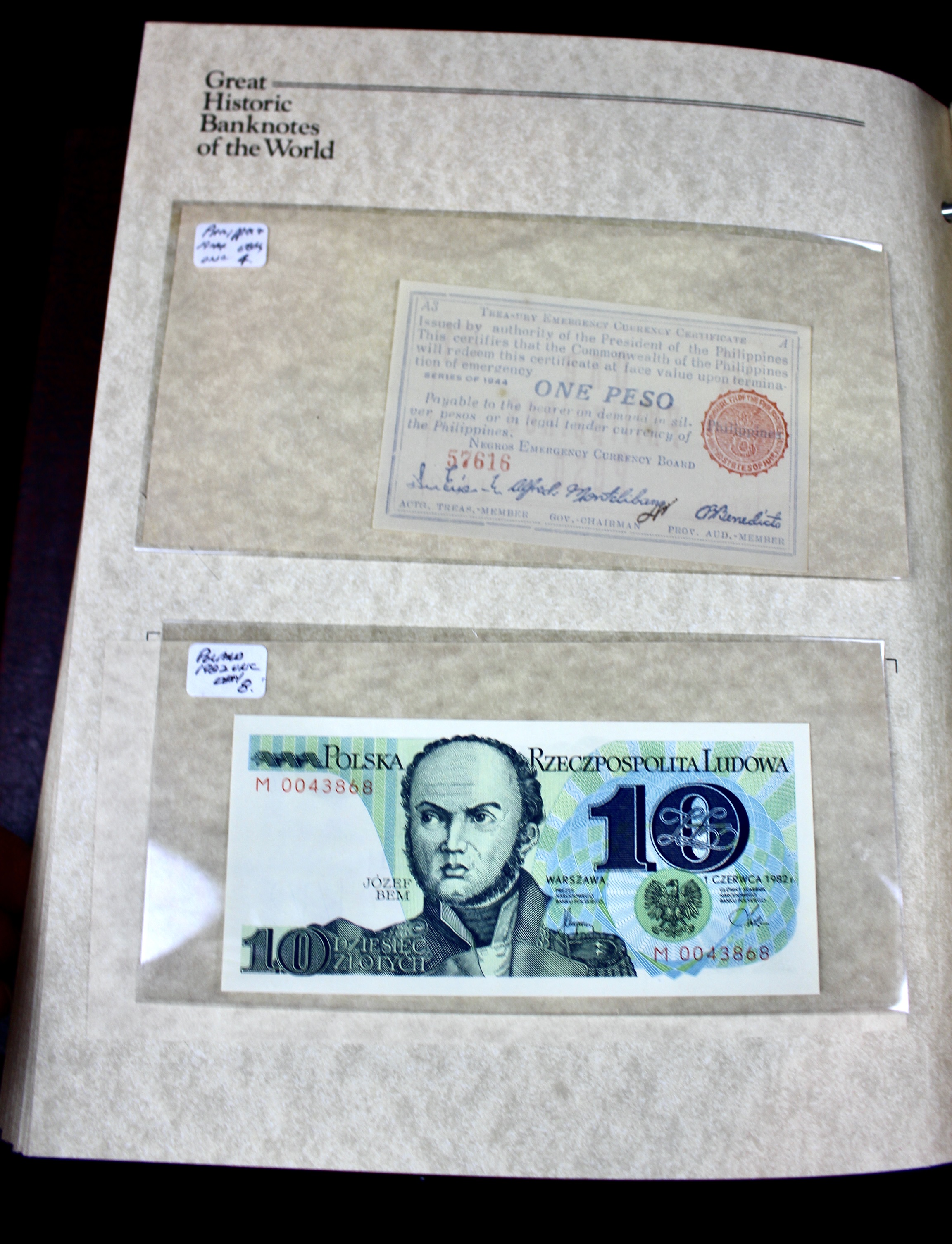 "Great Historic Banknotes of the World" Currency Collection