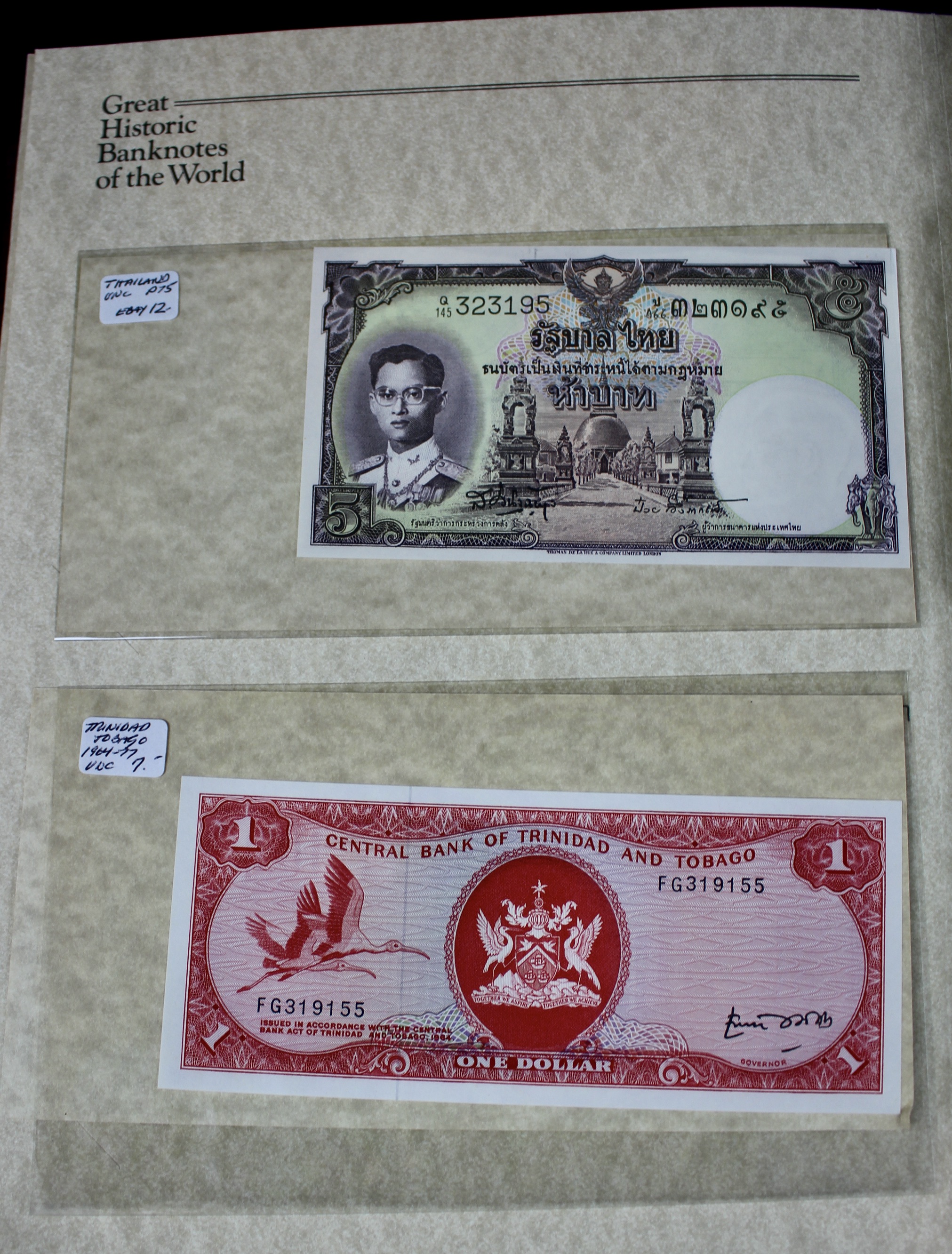 "Great Historic Banknotes of the World" Currency Collection