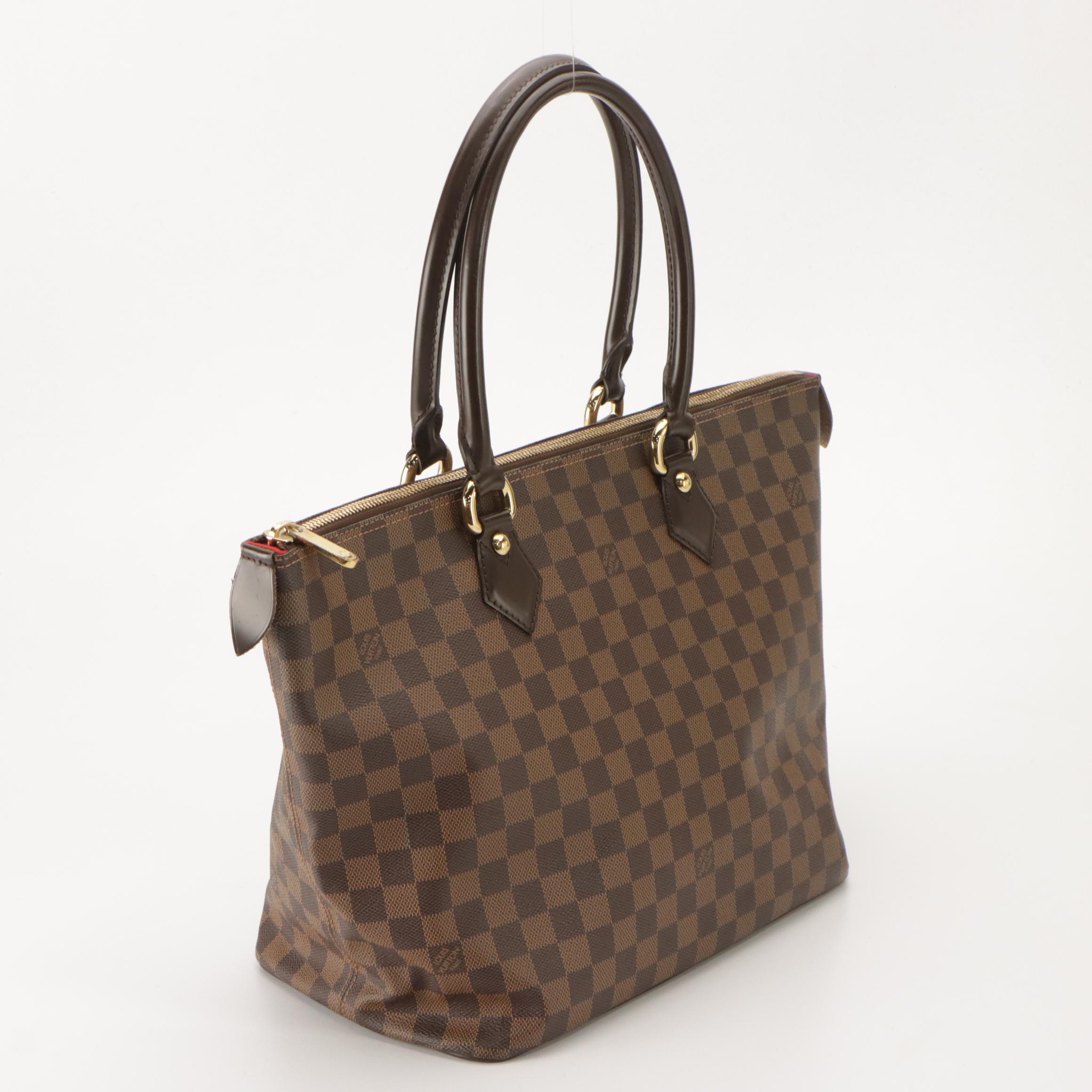 Louis Vuitton Saleya Tote in Damier Ebene Canvas and Leather Trim