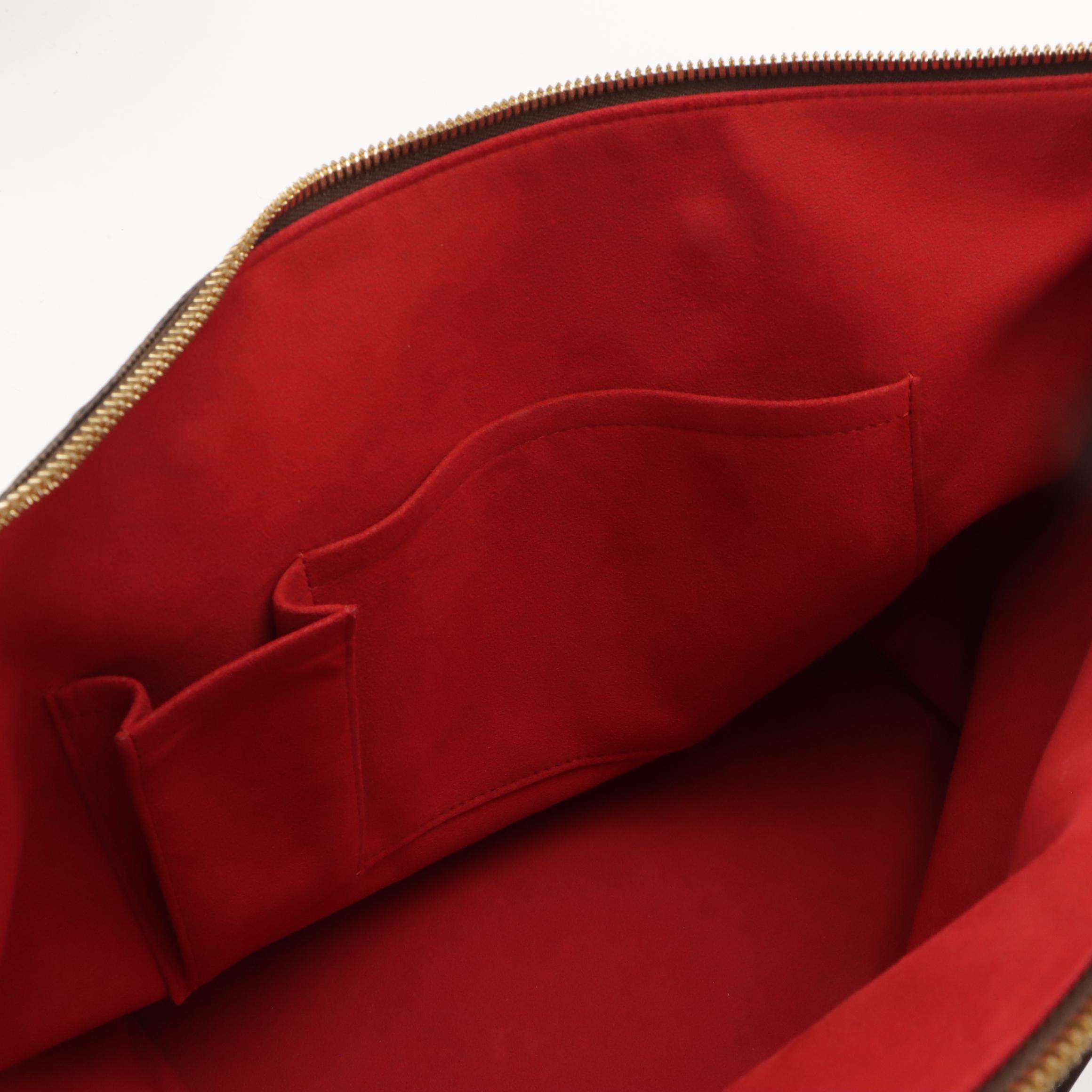 Louis Vuitton Saleya Tote in Damier Ebene Canvas and Leather Trim