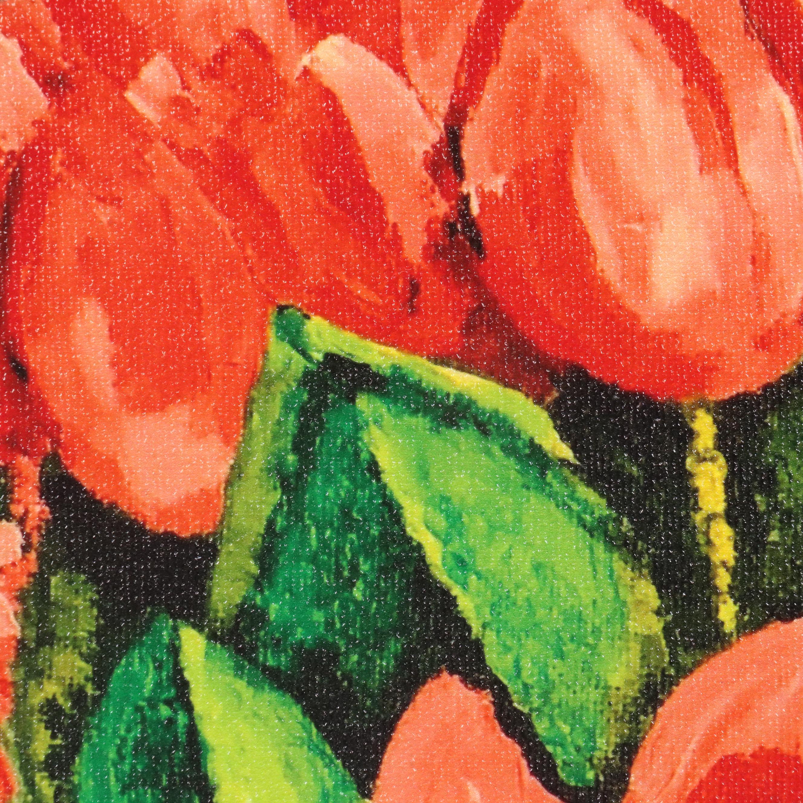 M.C. Abushar Still Life Giclée on Canvas of Red Bouquet in Vase