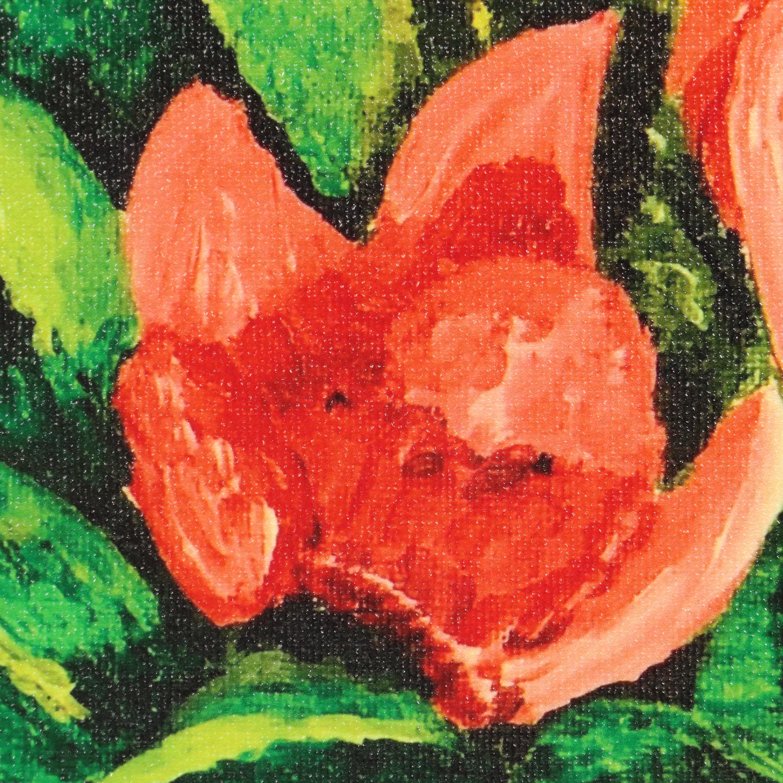 M.C. Abushar Still Life Giclée on Canvas of Red Bouquet in Vase