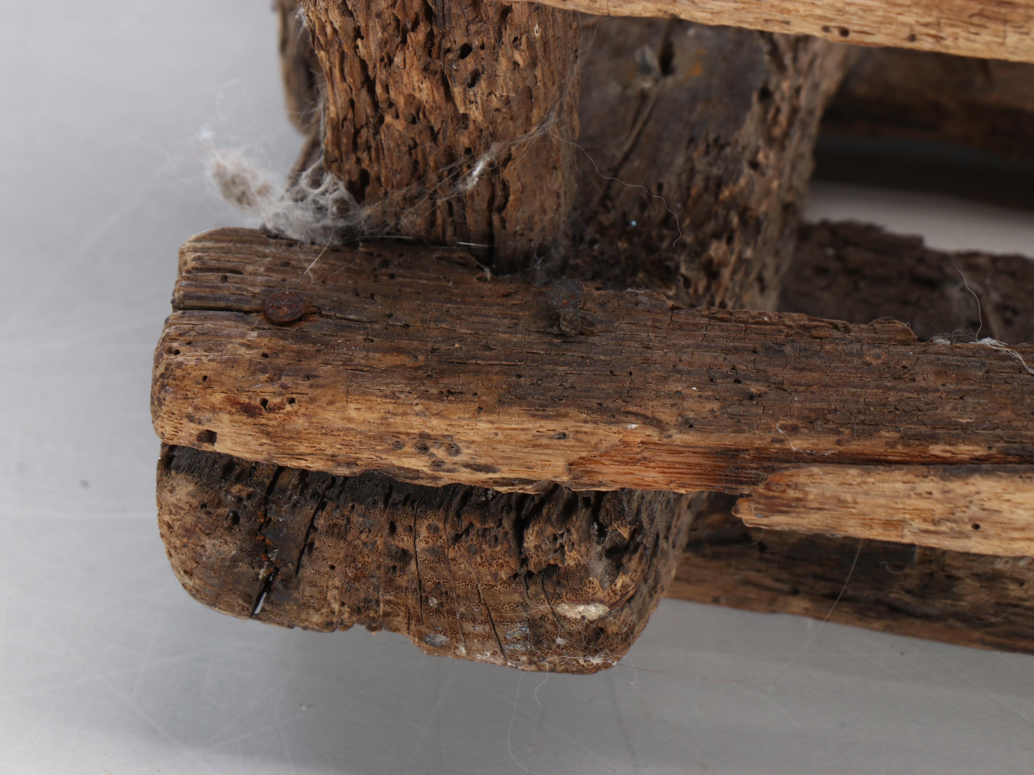 Vintage Coastal Half Round Slat Wood Lobster Trap