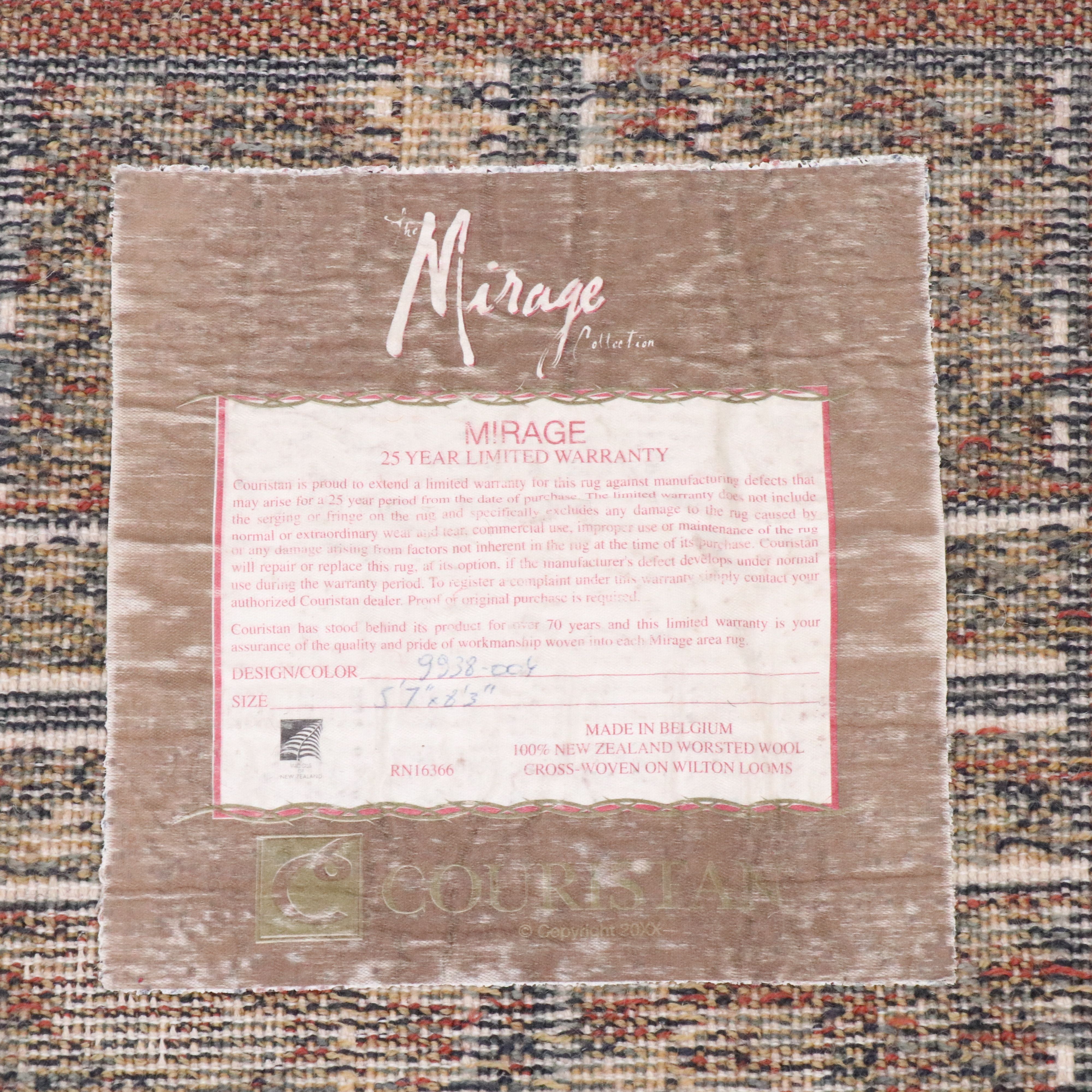 5'6 x 8'1 Machine Made Couristan Mirage Collection Area Rug