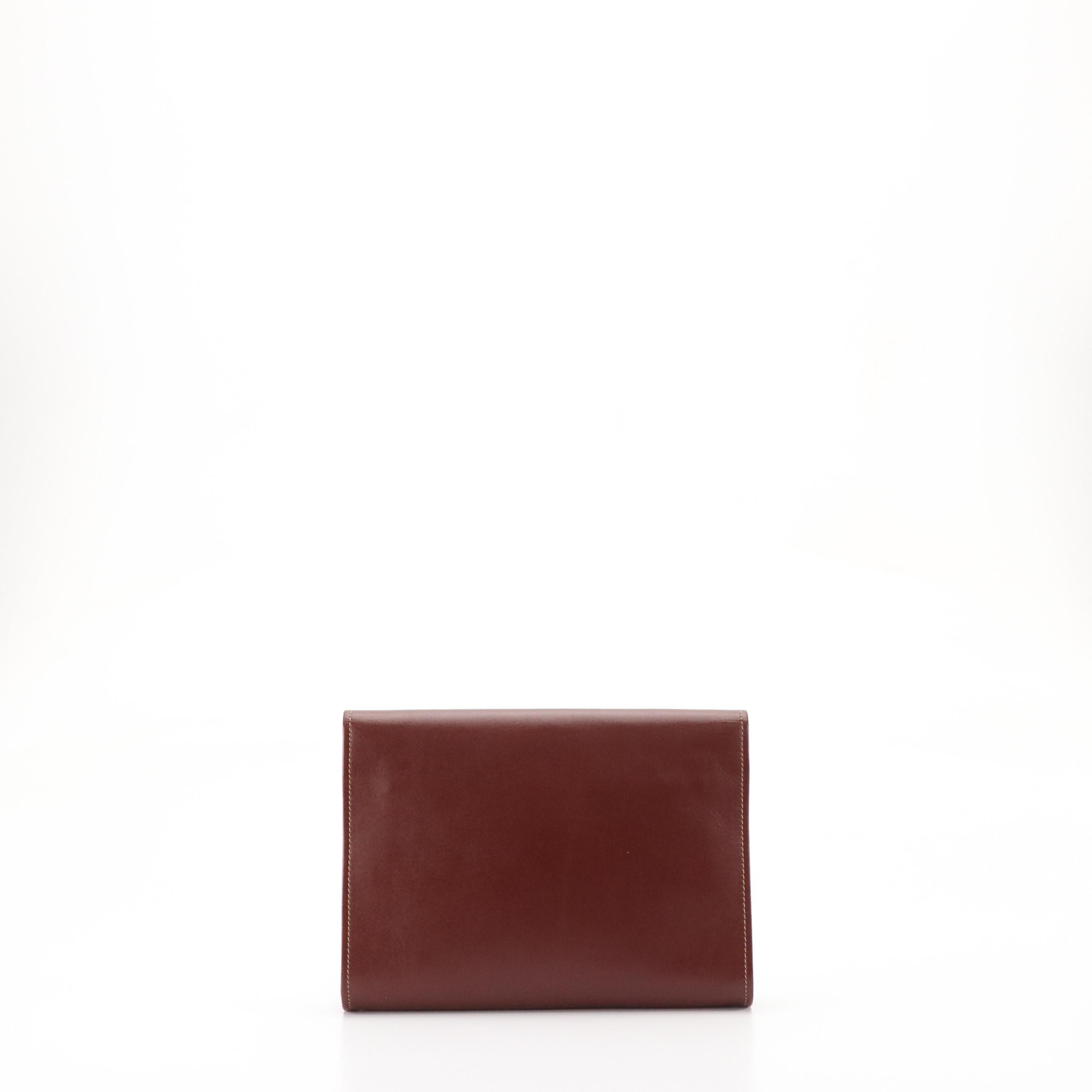 Cartier Must de Cartier Flap Clutch in Burgundy Leather