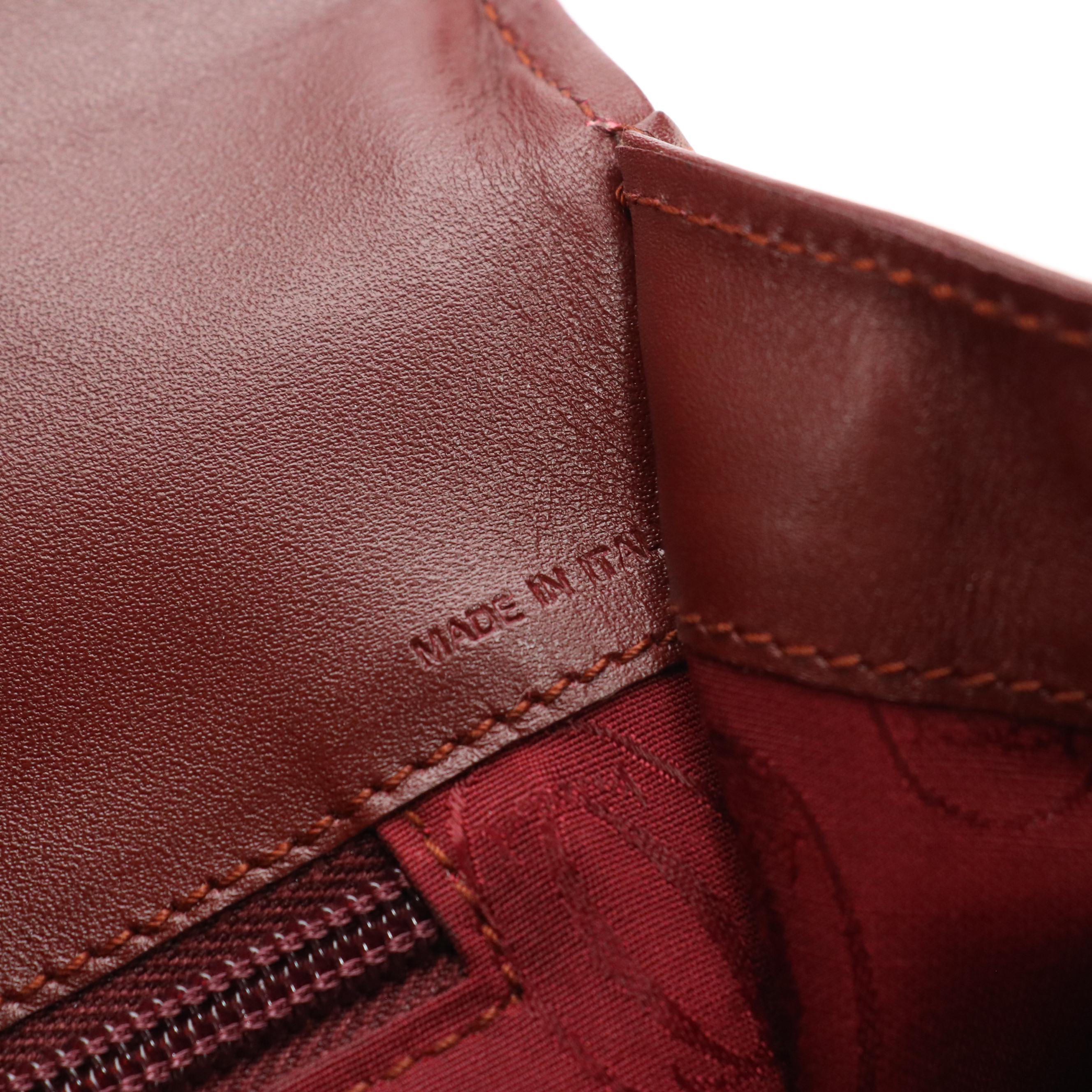 Cartier Must de Cartier Flap Clutch in Burgundy Leather