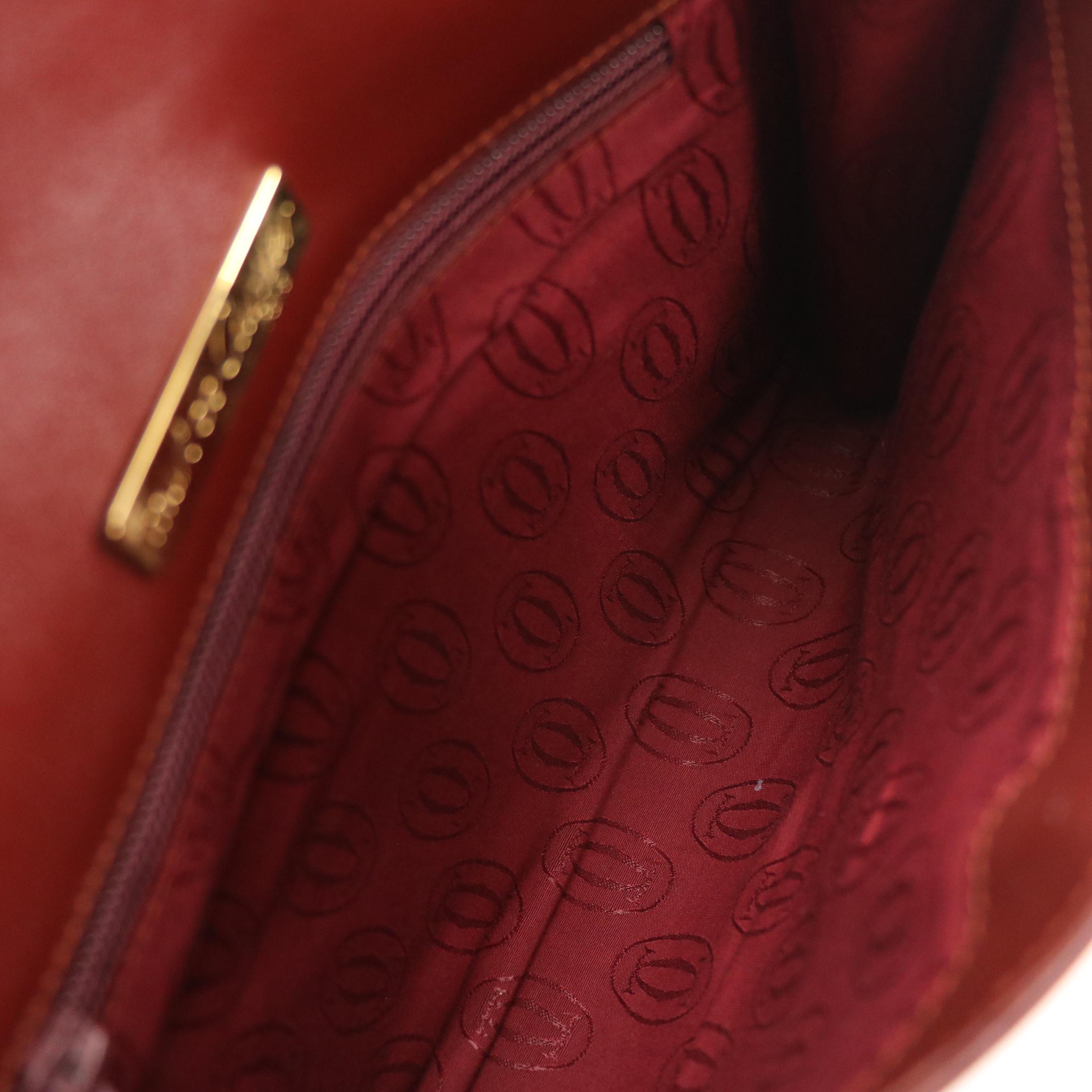 Cartier Must de Cartier Flap Clutch in Burgundy Leather
