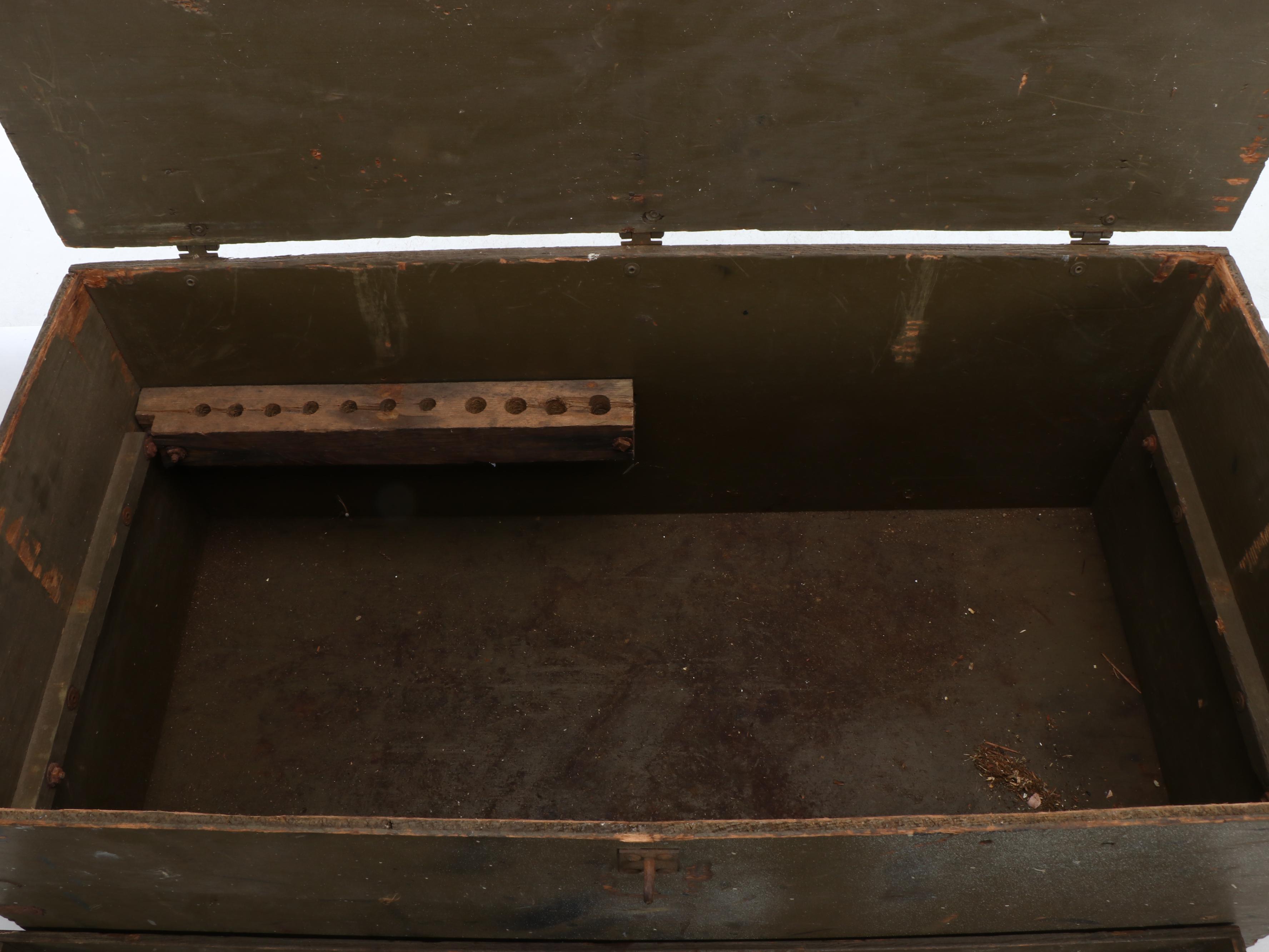 World War II Era U.S. Military Wooden Footlocker, 1943