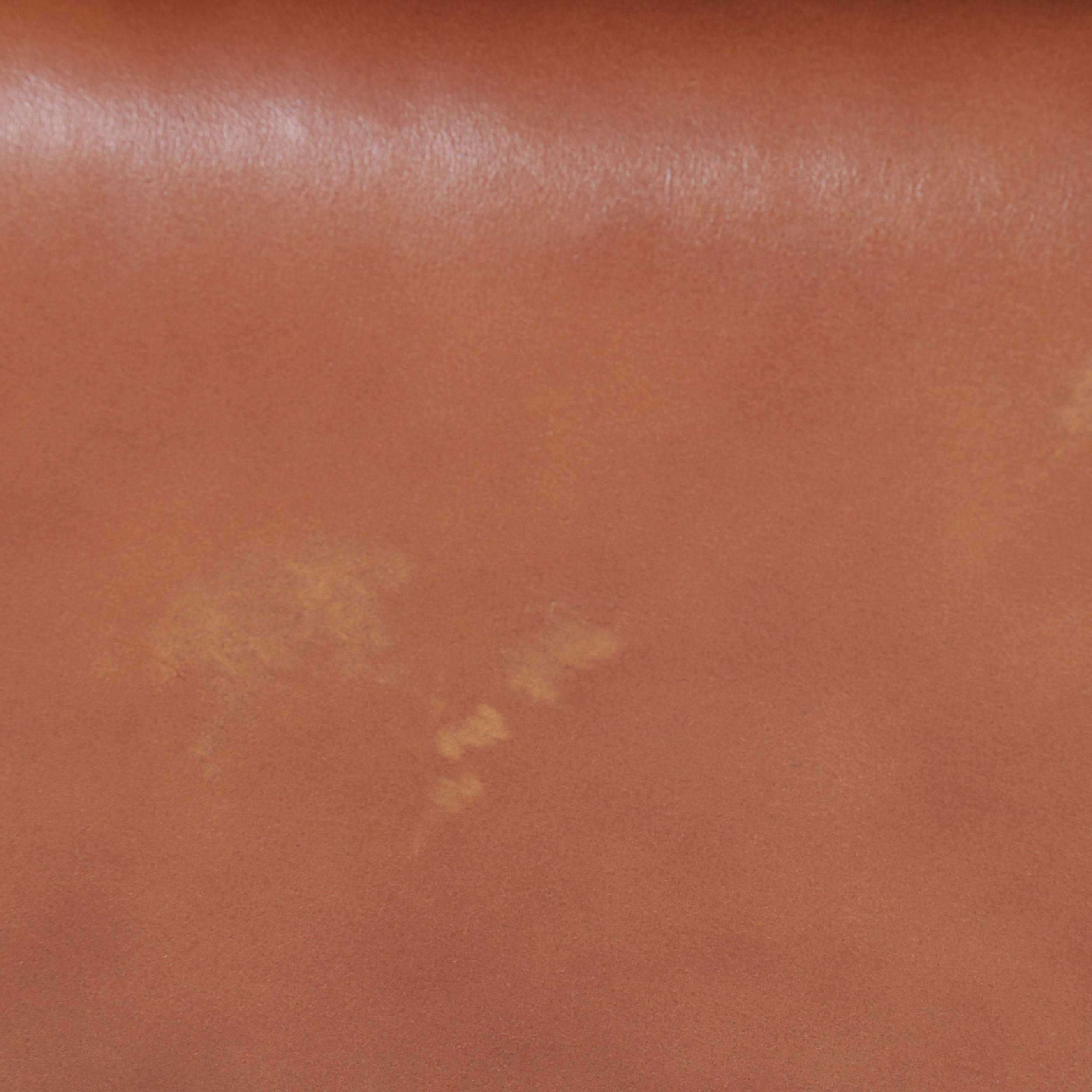 Bernhardt Tan Leather Lounge Chair with Ottoman