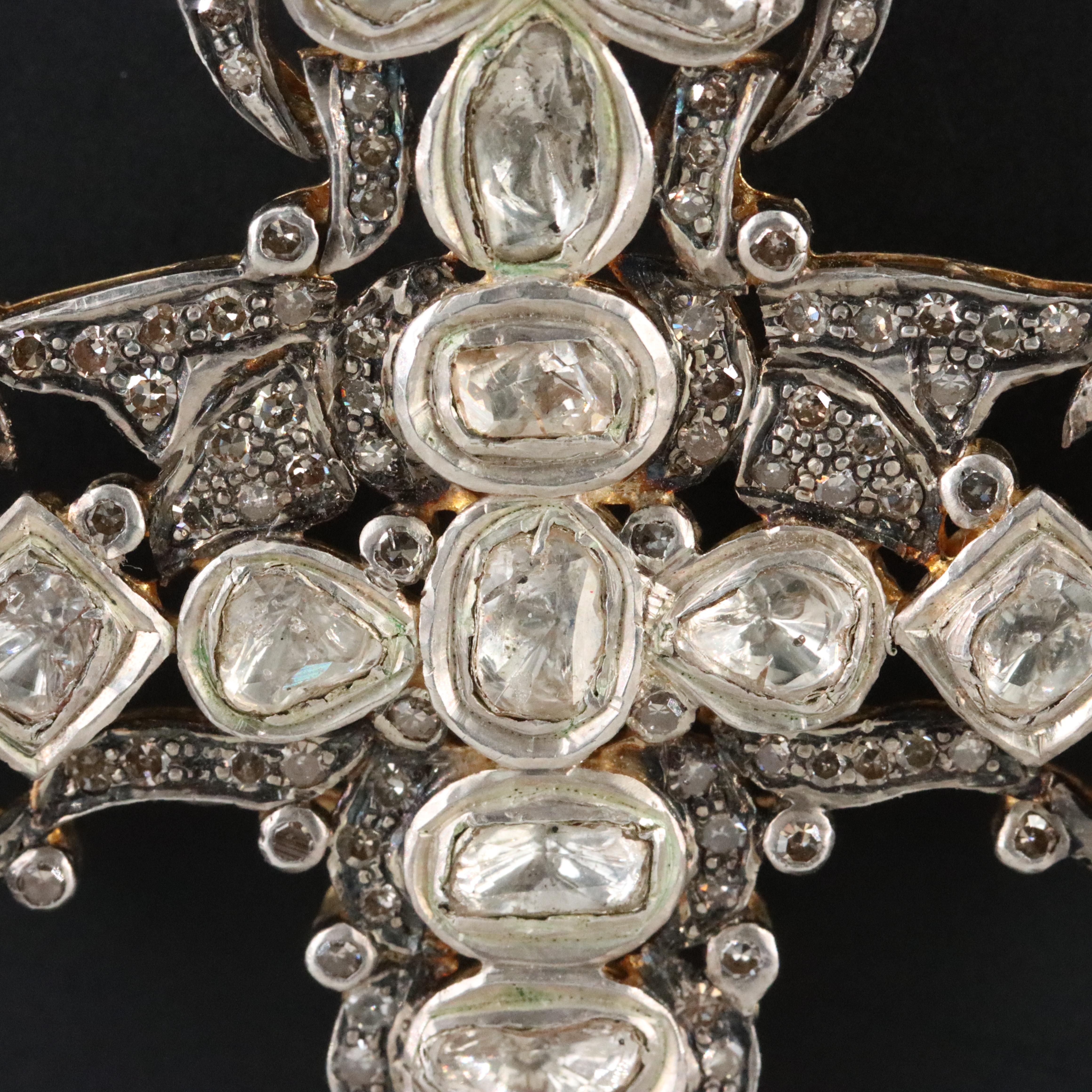 Sterling and 14K Cross Enhancer Pendant