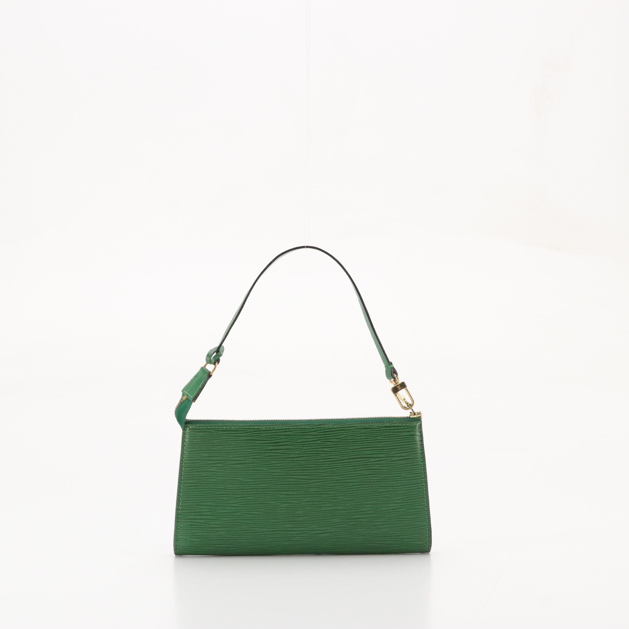 Louis Vuitton Pochette Accessoires in Borneo Green Epi and Smooth Leather