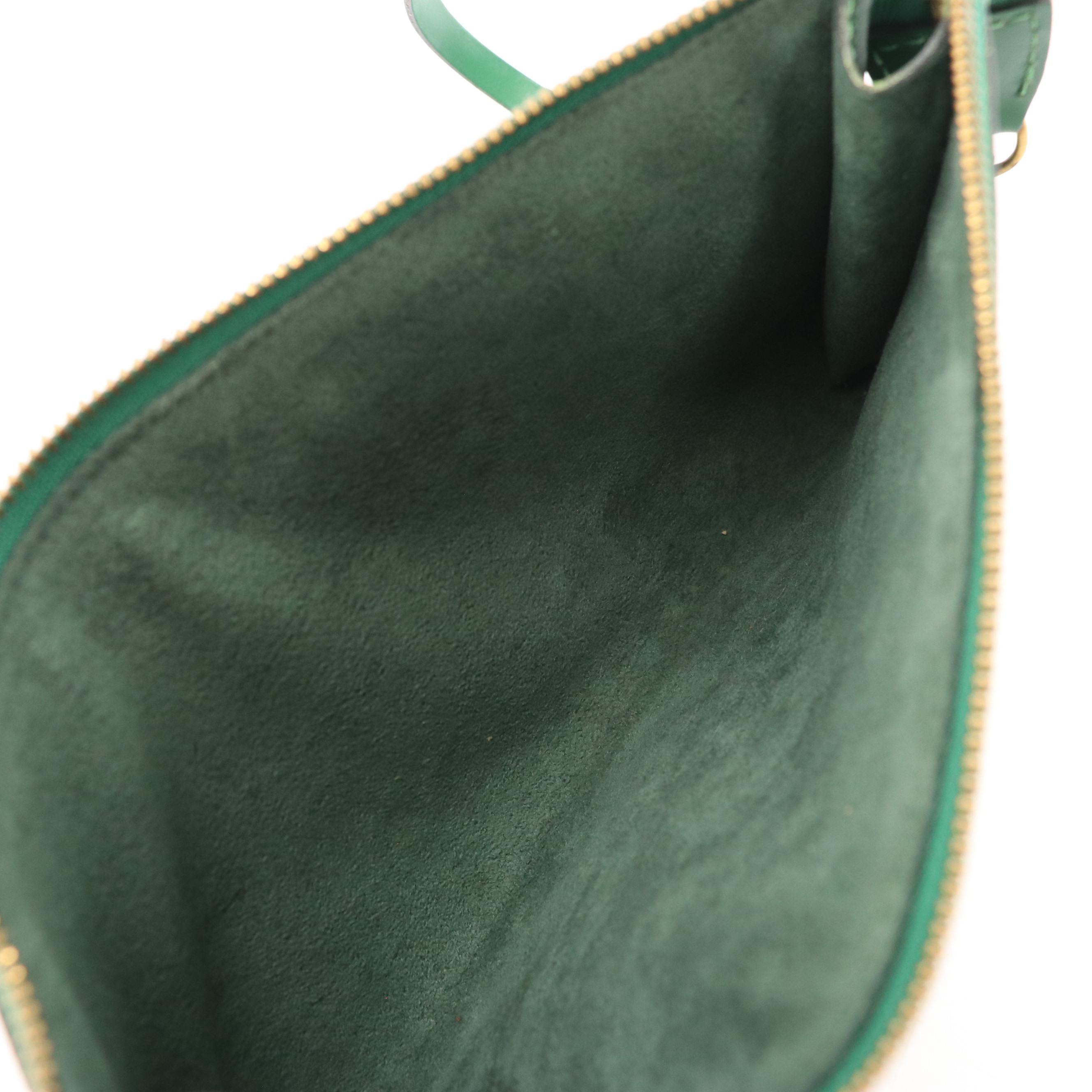 Louis Vuitton Pochette Accessoires in Borneo Green Epi and Smooth Leather
