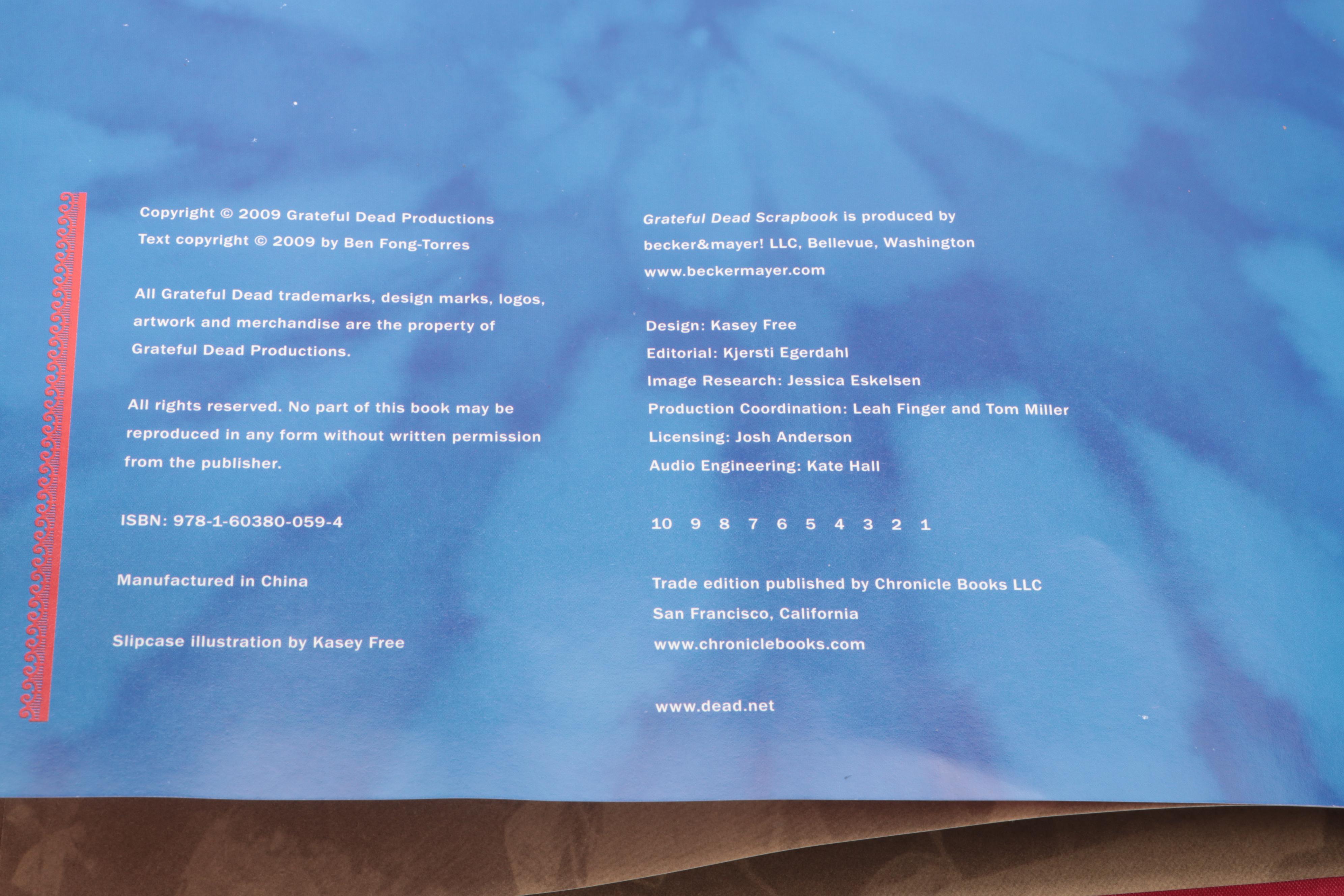 First Edition "Grateful Dead Scrapbook" by Ben Fong-Torres, 2009