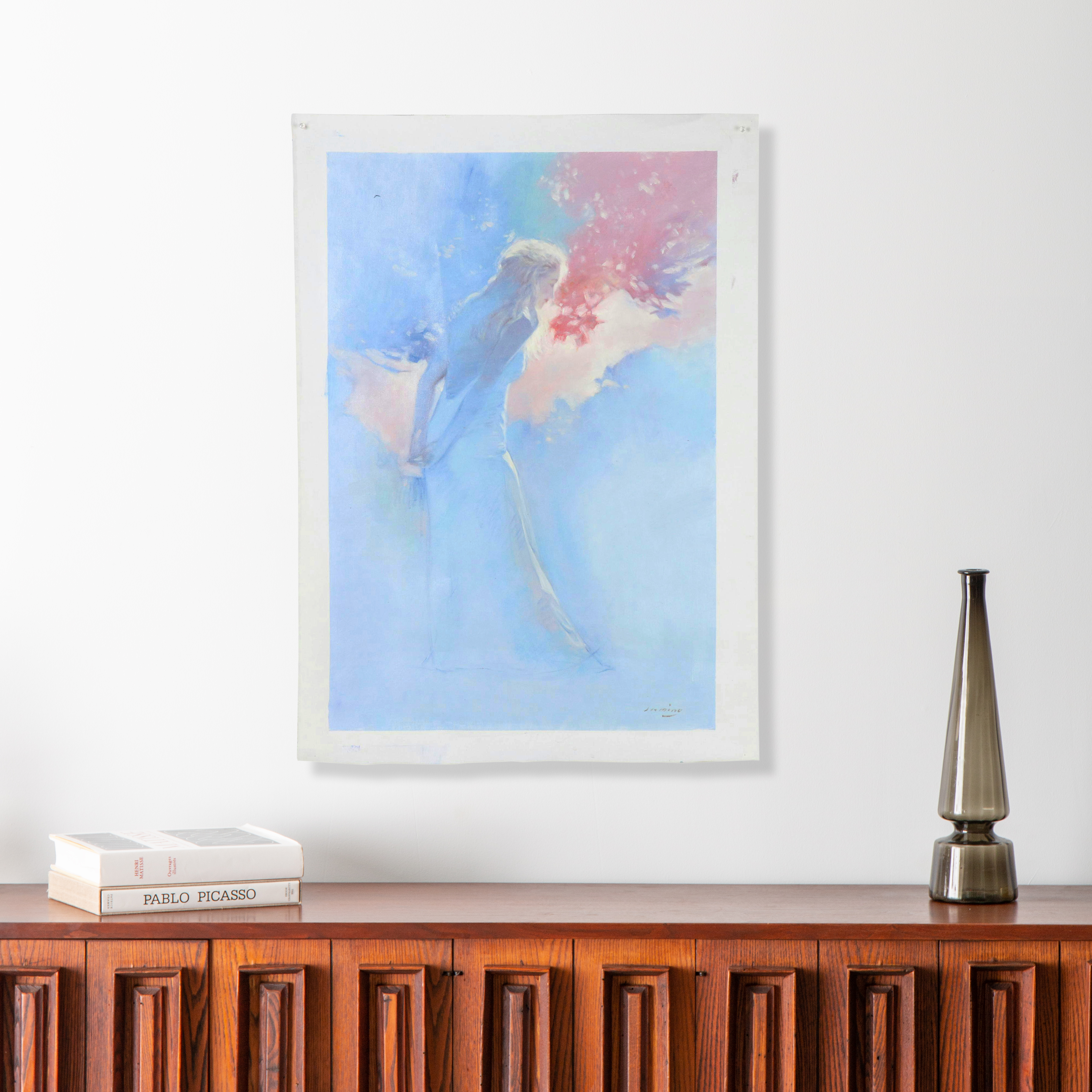 Jasmine Oil Painting of Woman at Sunset, 21st Century