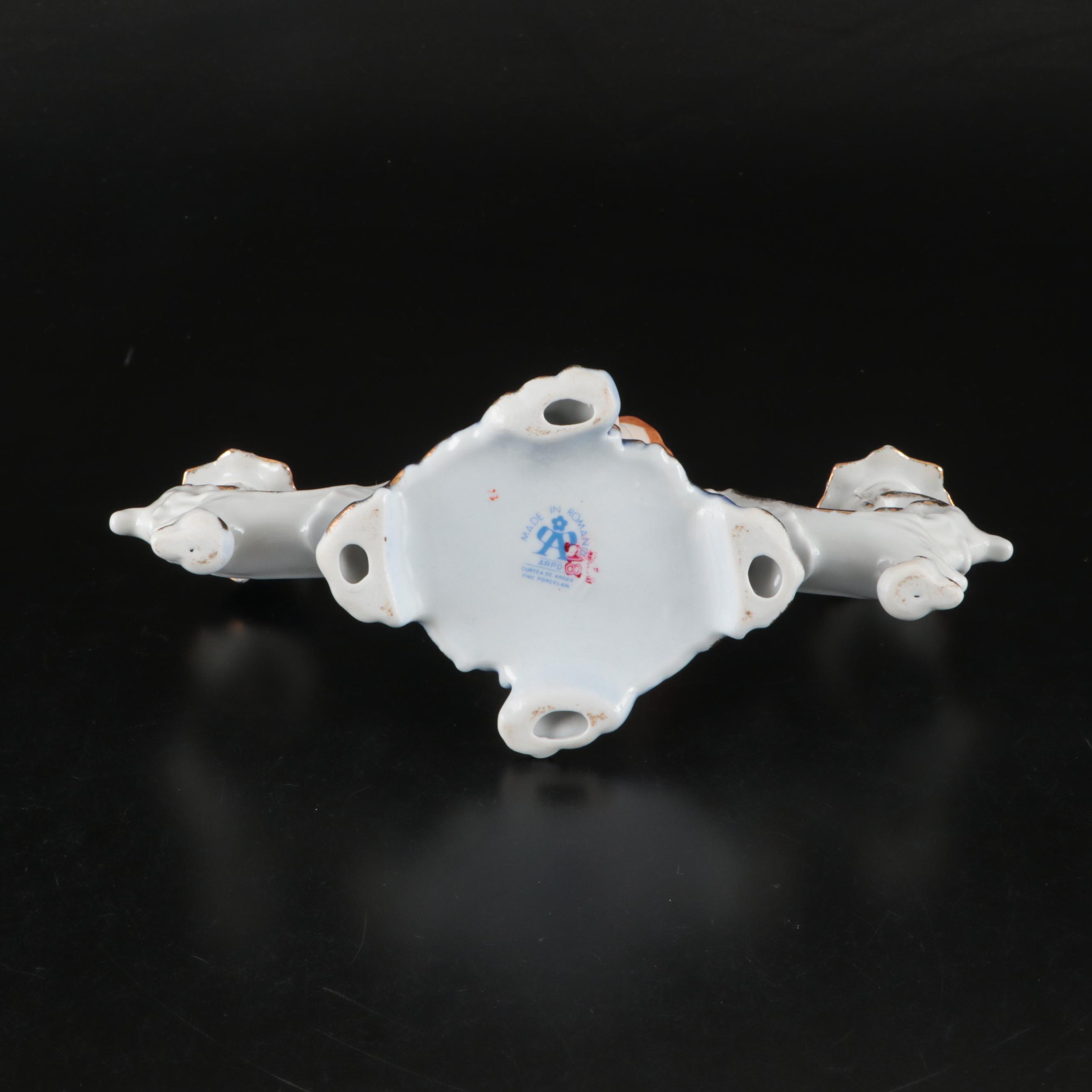 ARPO Romanian Ceramic Candlestick, & Porcelain Accent Lamps, Glass Shades, More