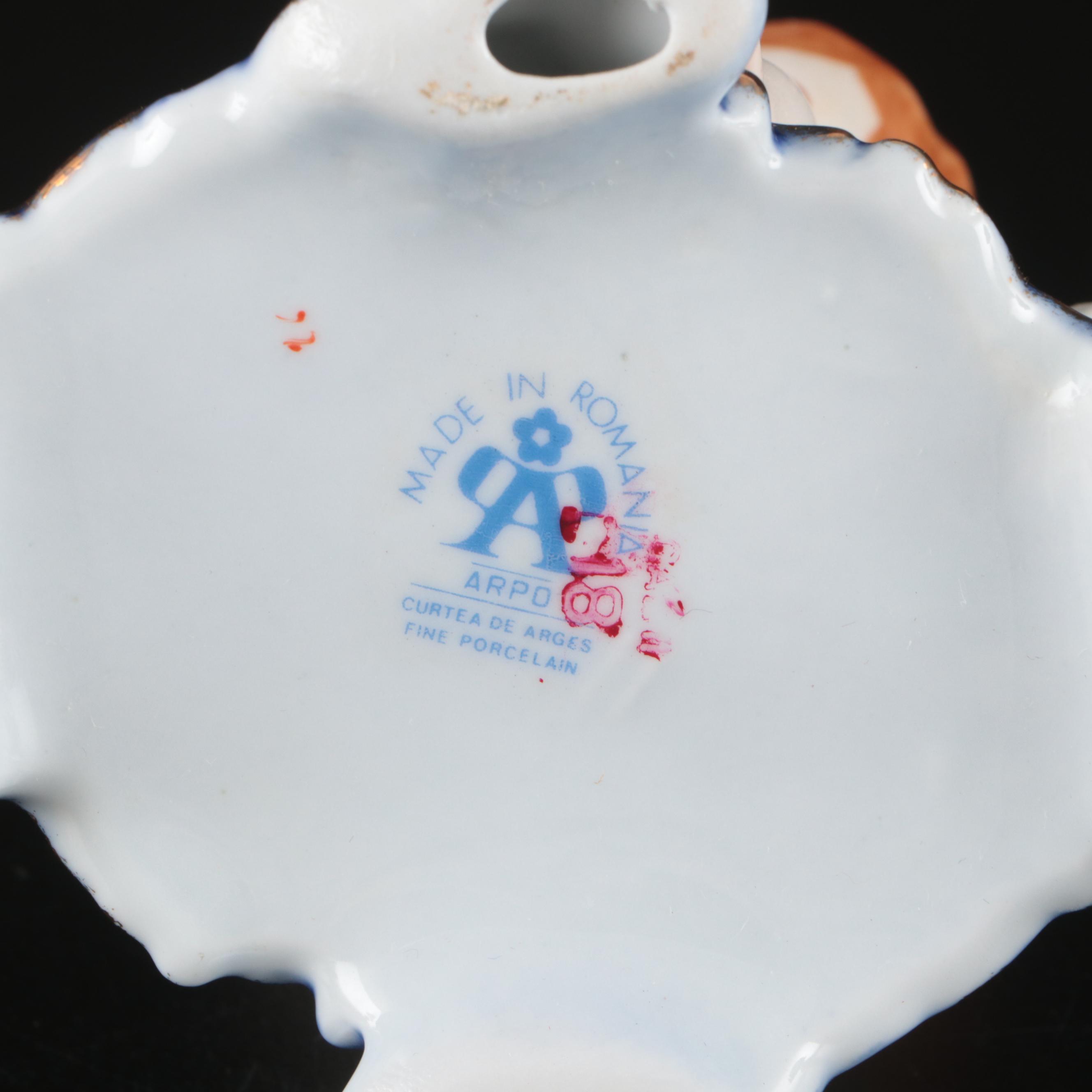 ARPO Romanian Ceramic Candlestick, & Porcelain Accent Lamps, Glass Shades, More