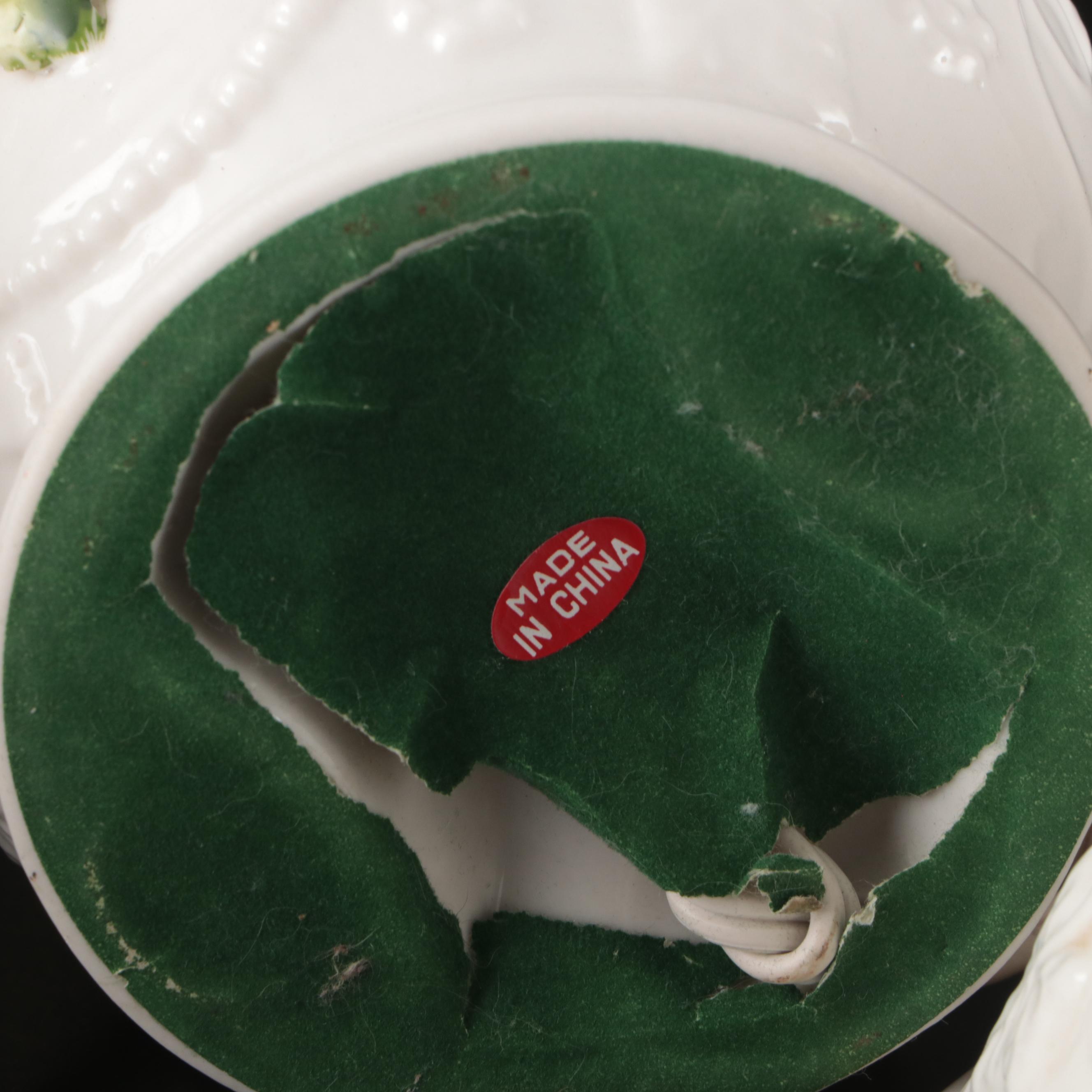 ARPO Romanian Ceramic Candlestick, & Porcelain Accent Lamps, Glass Shades, More