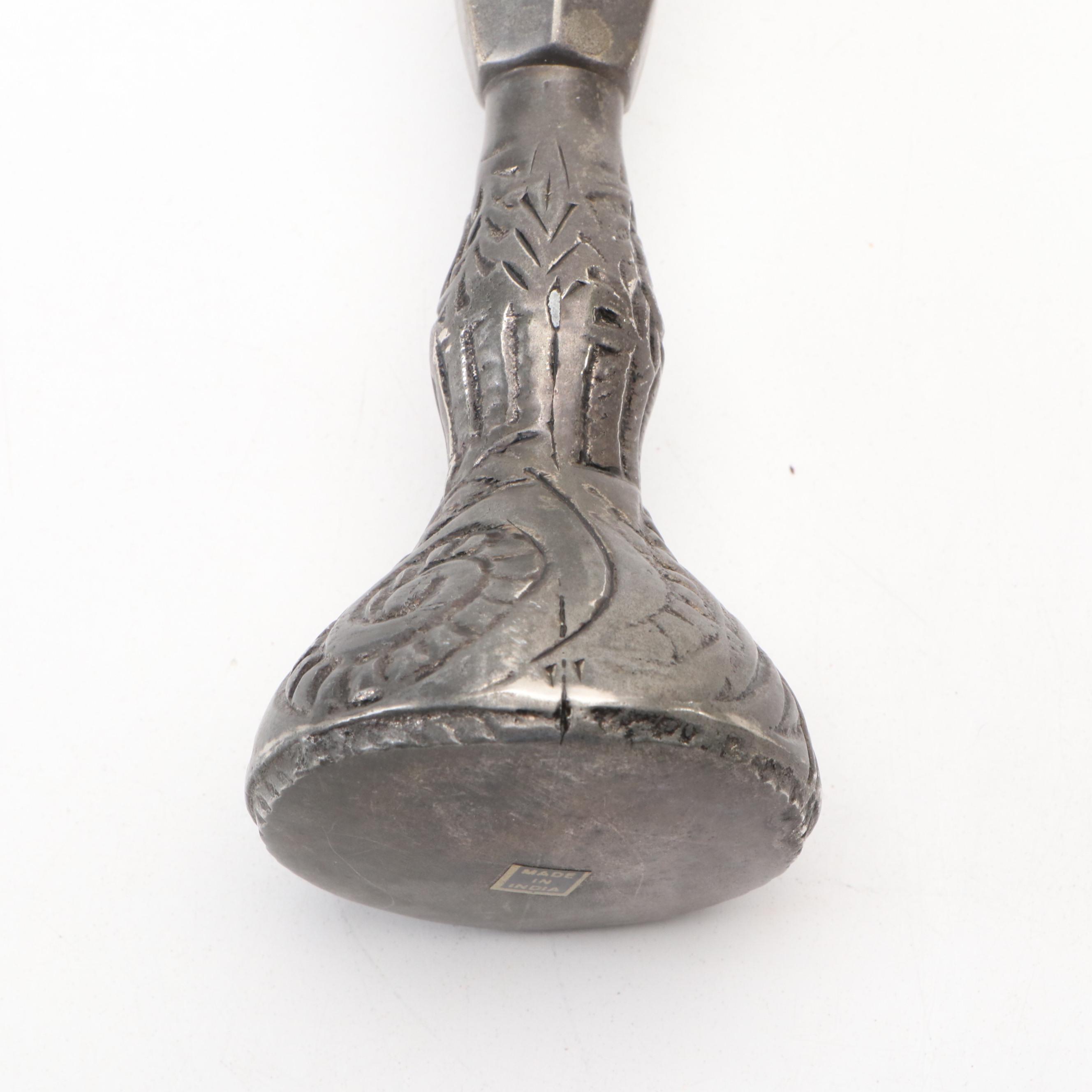 Scalloped Metal Waste Basket with More Silver Plate Bathroom Décor