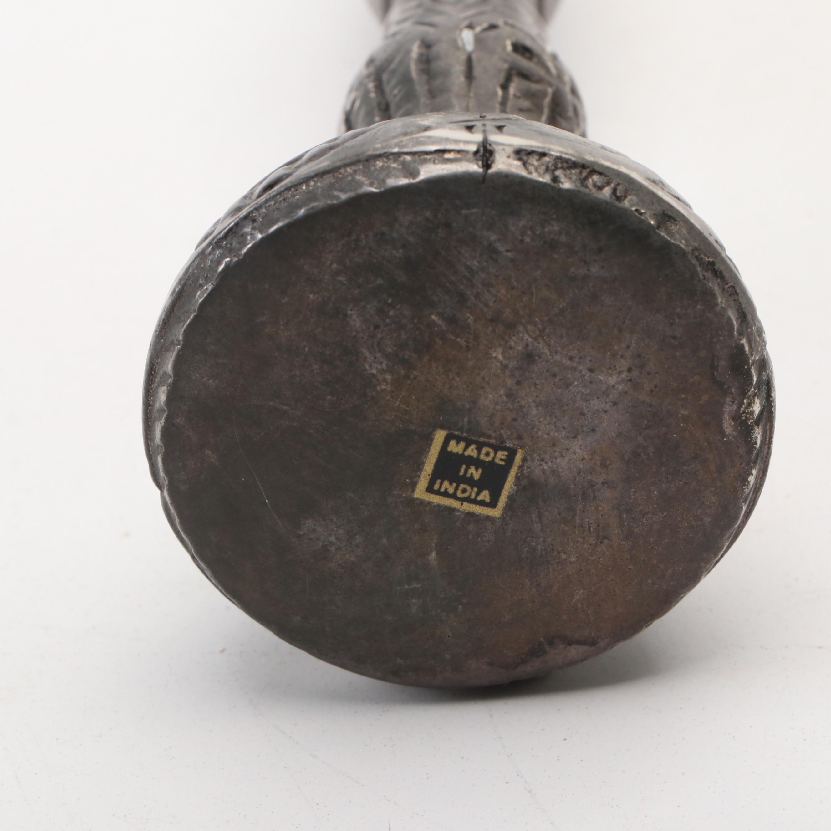 Scalloped Metal Waste Basket with More Silver Plate Bathroom Décor