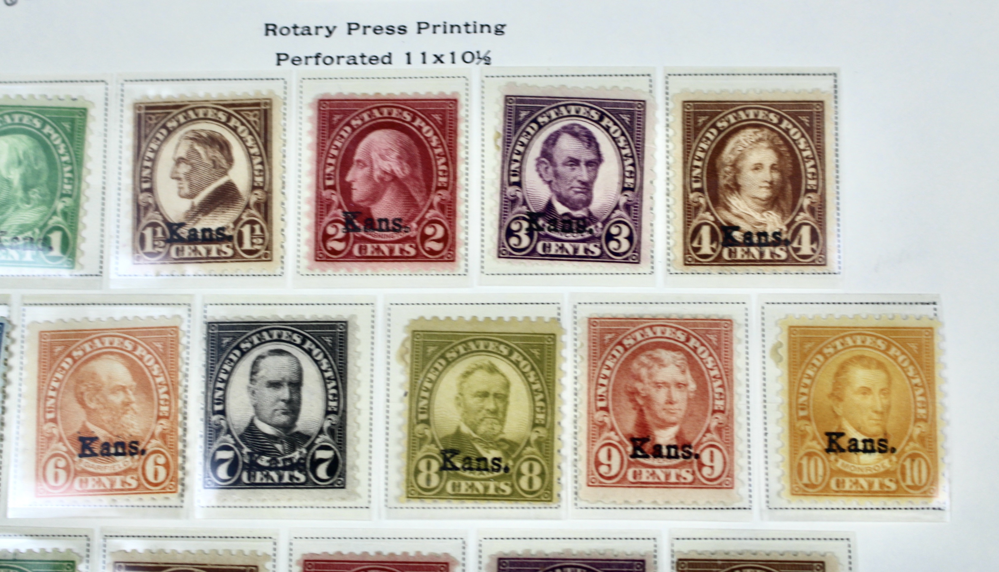 1929 Kansas-Nebraska Overprint Postage Stamp Set, MH