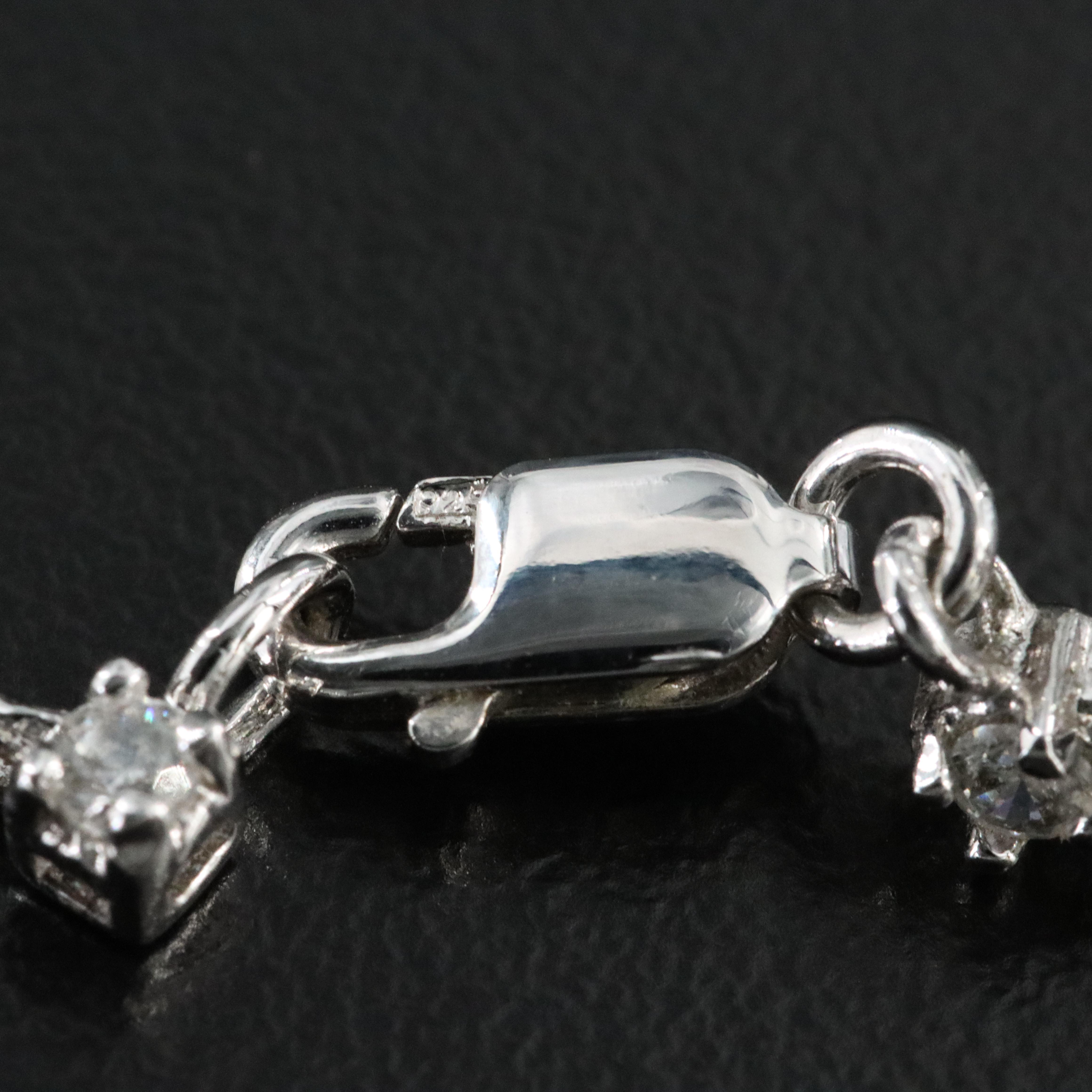 Sterling CZ Zig Zag Necklace