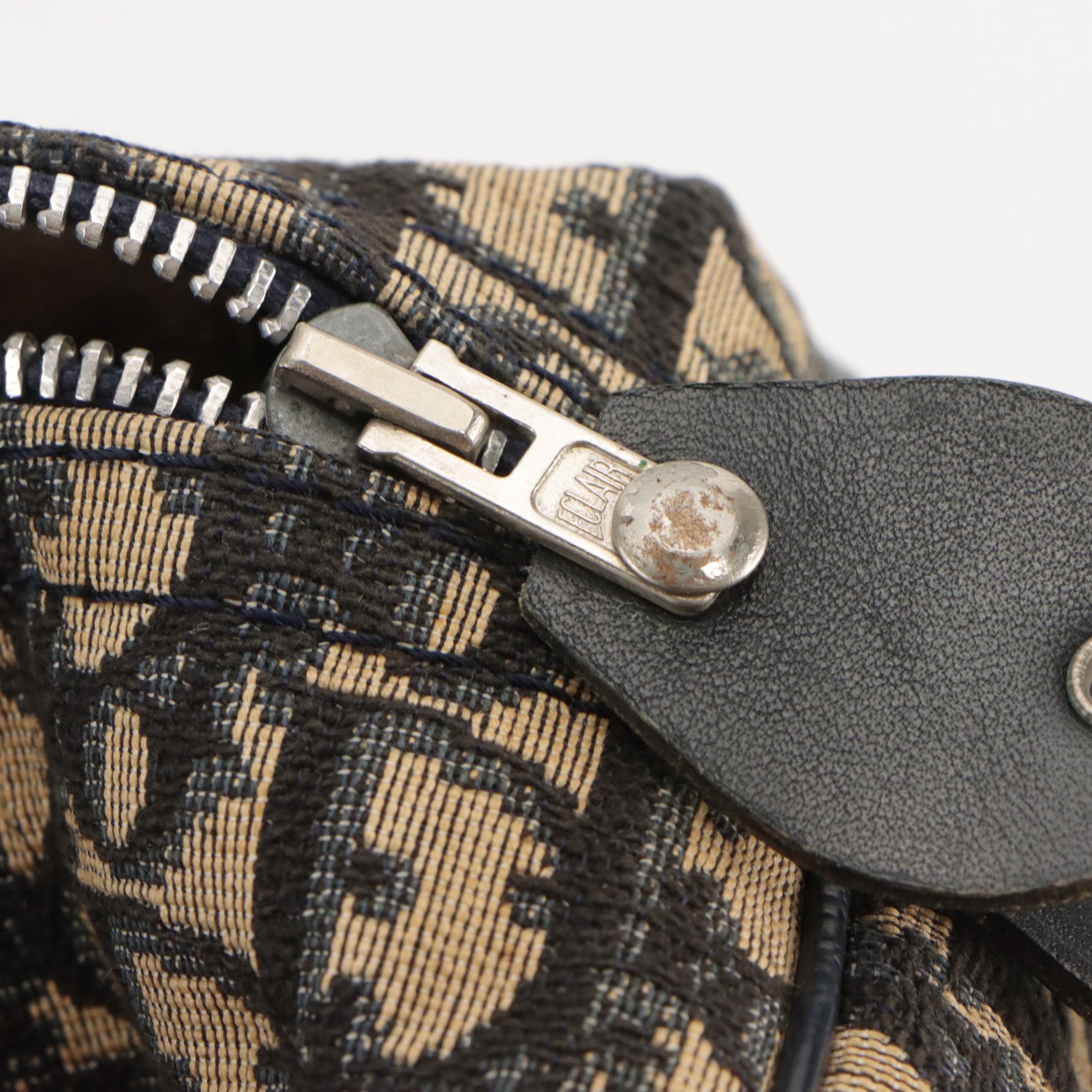 Christian Dior Bagages Boston Bag in Dark Blue Trotter Monogram Canvas & Leather